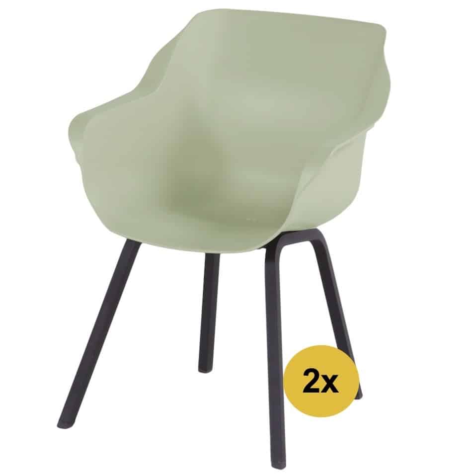 2x Sophie Element dining tuinstoel mintgroen Hartman