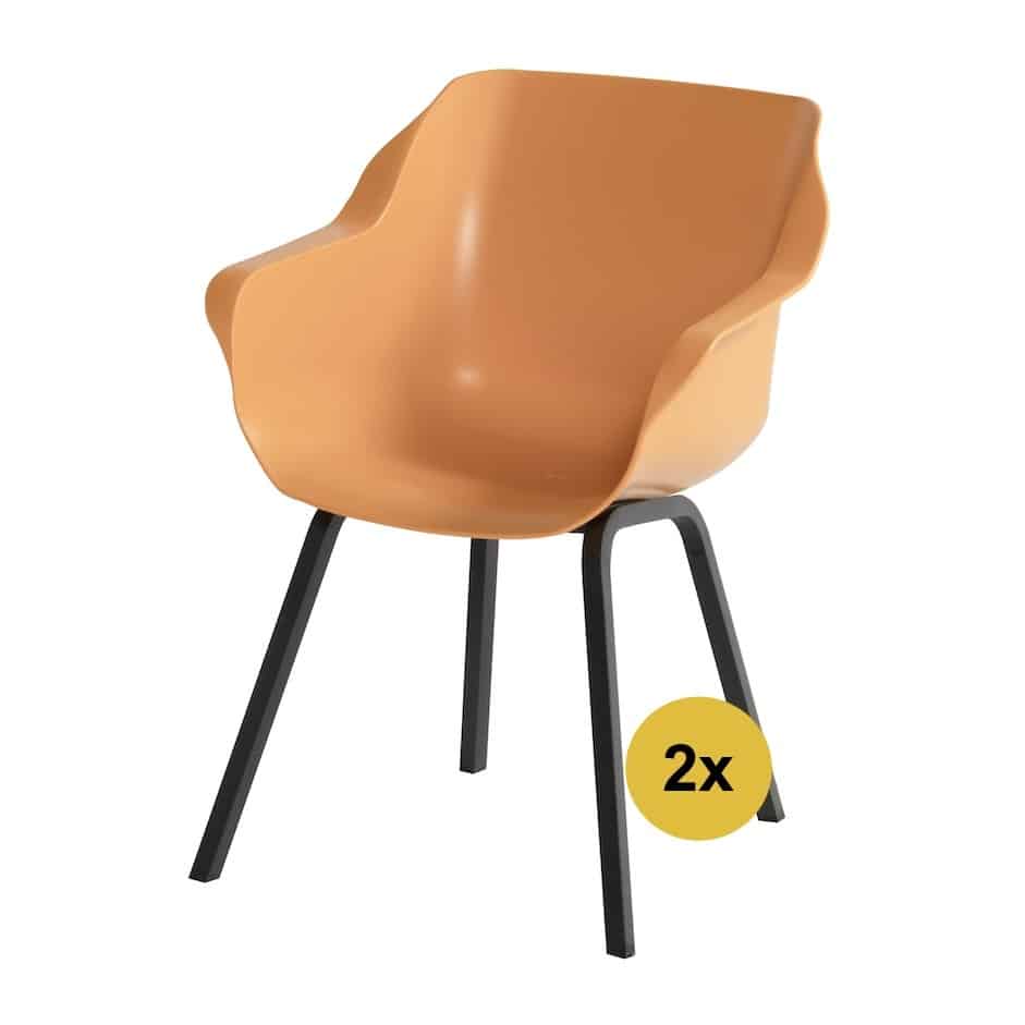 2x Sophie Element dining tuinstoel oranje Hartman