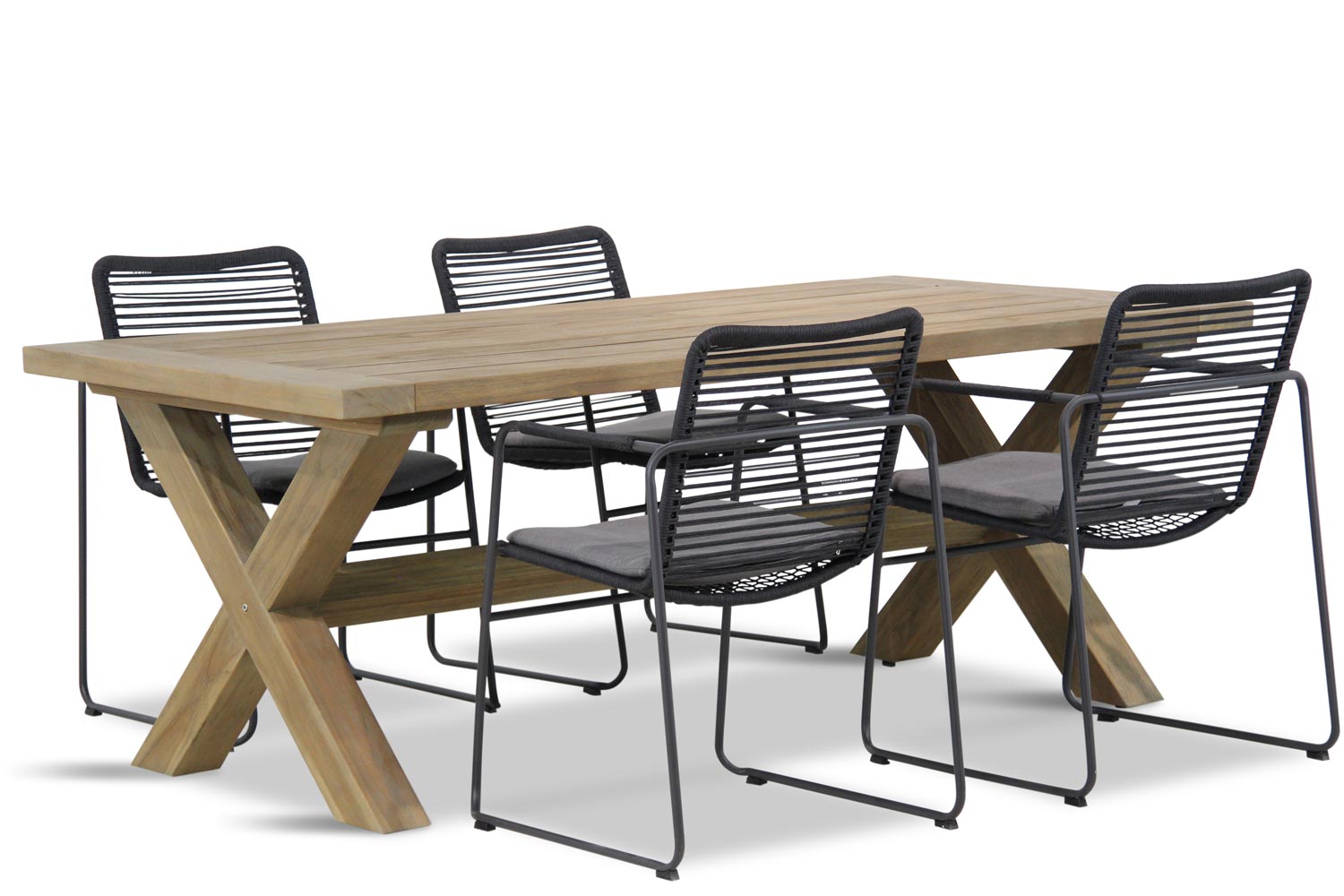 4 Seasons Outdoor Elba/Oregon 200 cm dining tuinset 5-delig stapelbaar