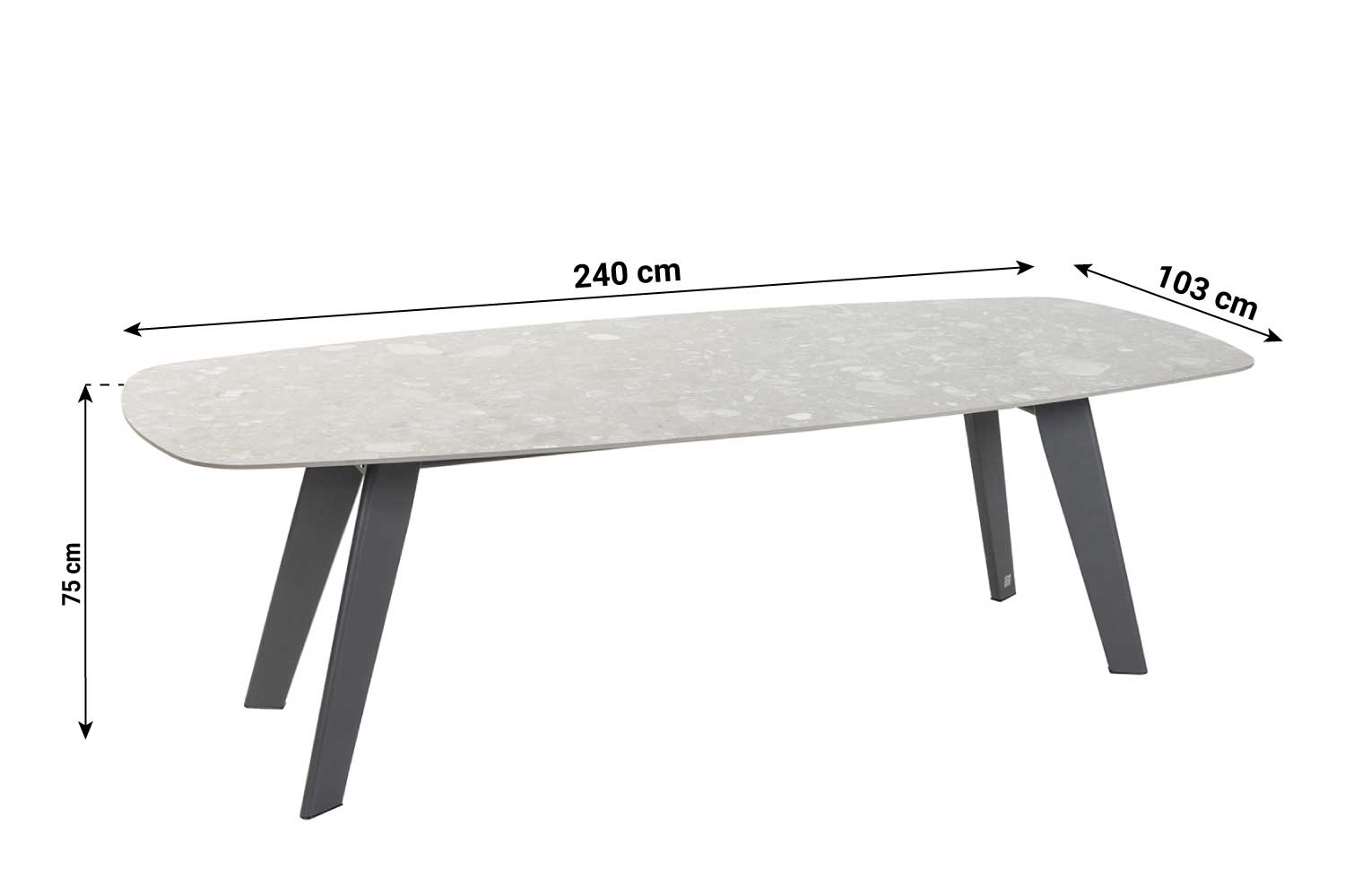 4 Seasons Outdoor Montana dining tuintafel 240 x 103 cm antraciet