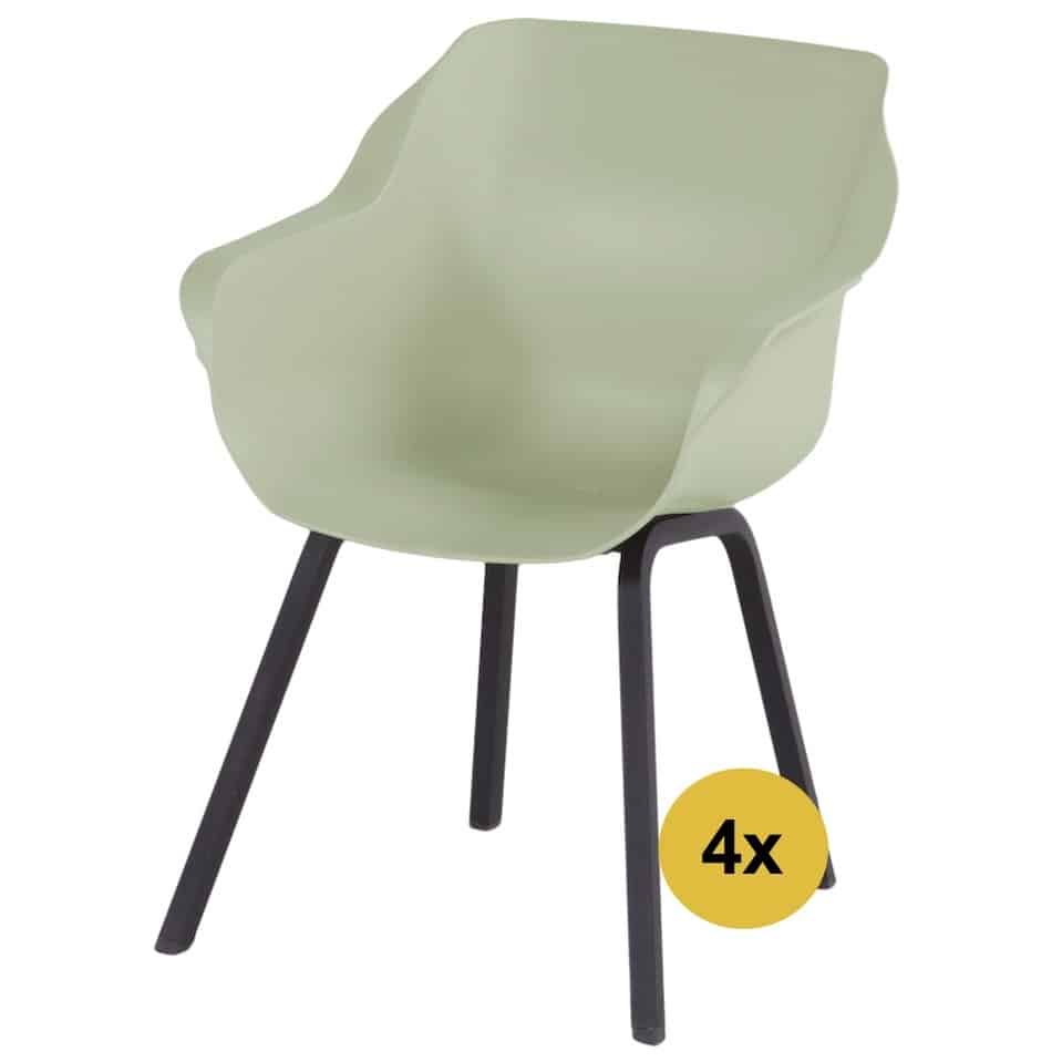 4x Sophie Element dining tuinstoel mintgroen Hartman