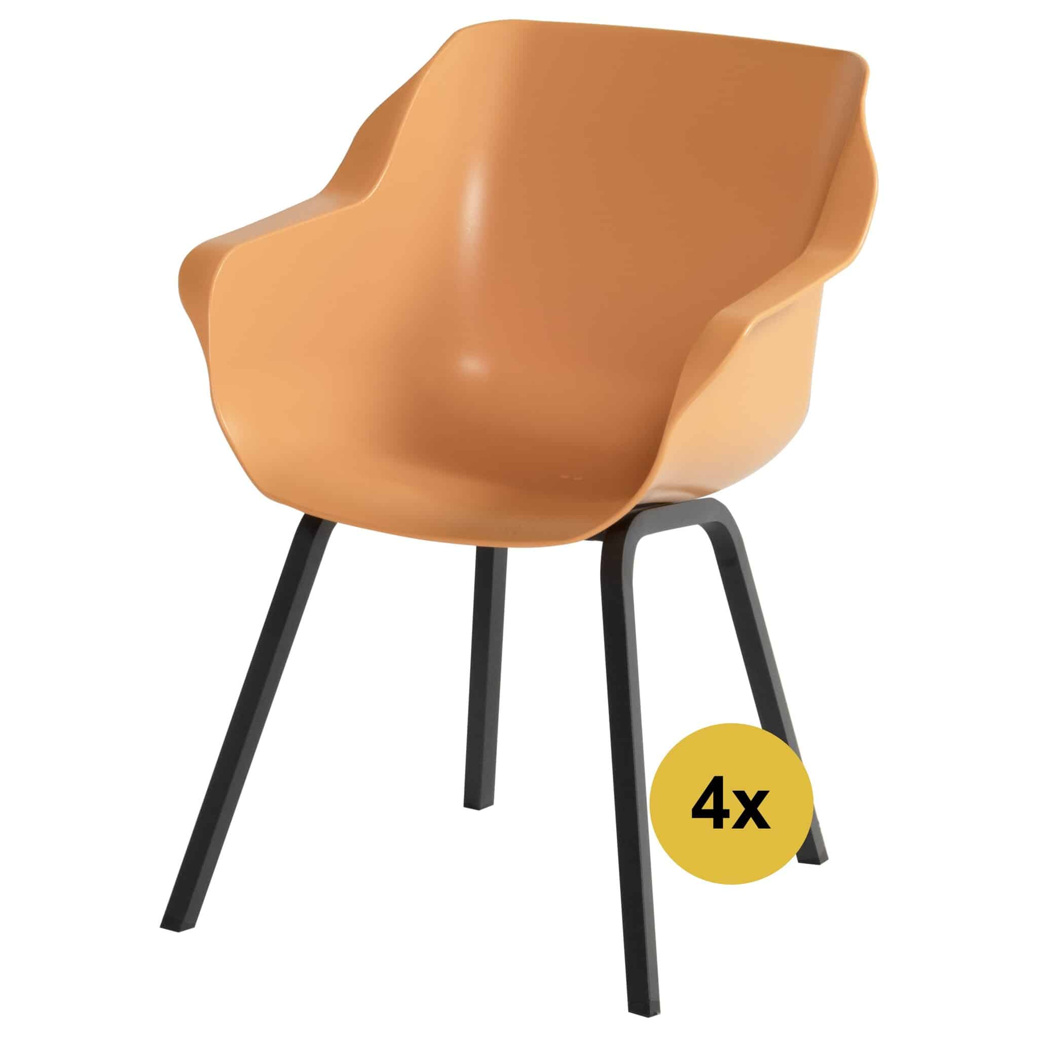 4x Sophie Element dining tuinstoel oranje Hartman