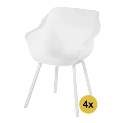 4x Sophie Element dining tuinstoel wit Hartman