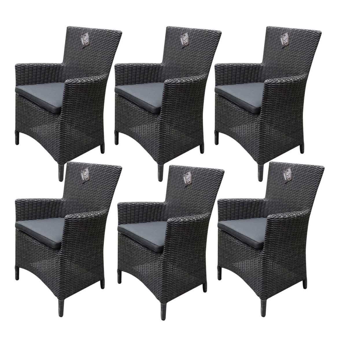 6 stuks Capri dining tuinstoel antraciet