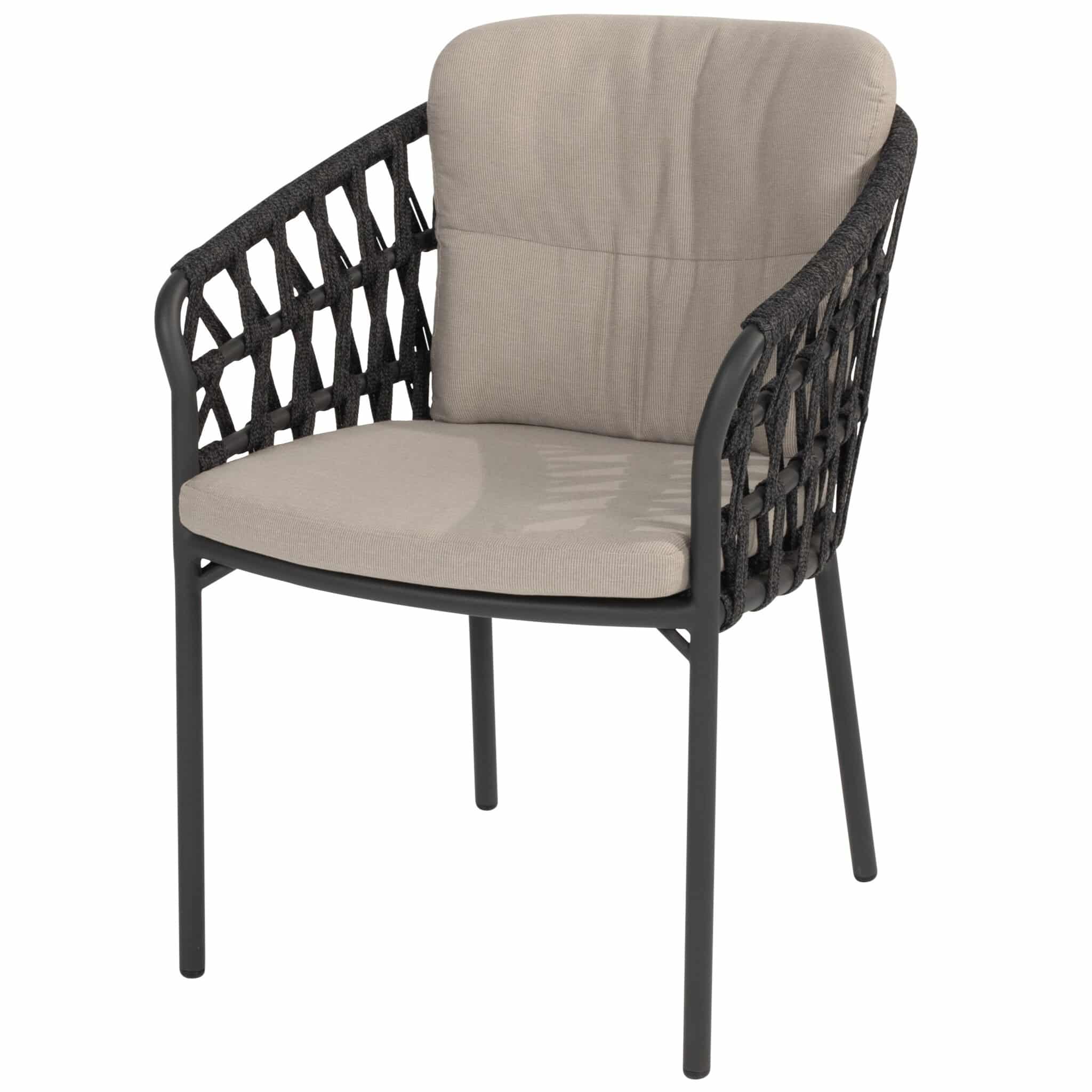 Albareto dining tuinstoel antraciet rope Taste 4SO
