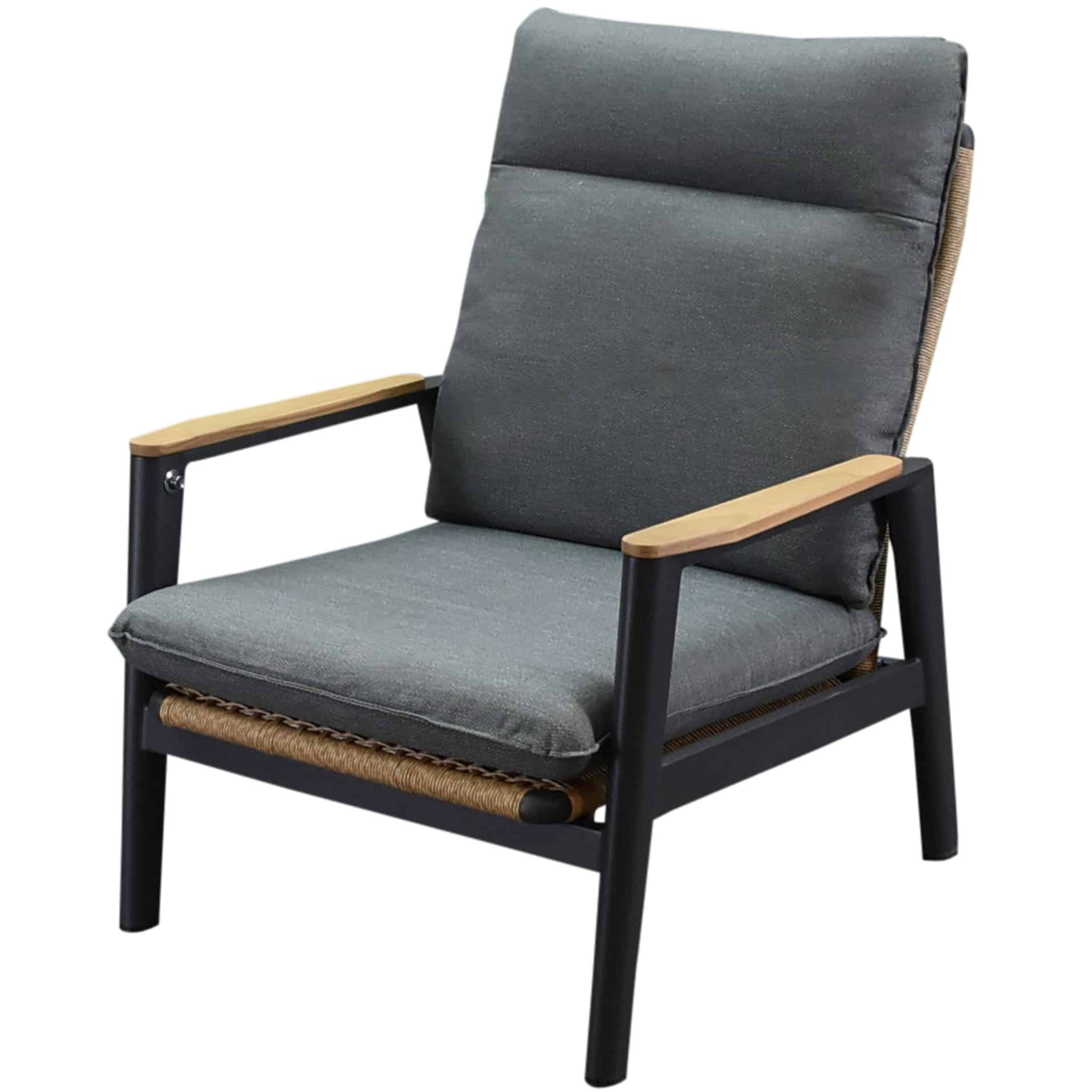 Alzano verstelbare lounge tuinstoel aluminium teak antraciet