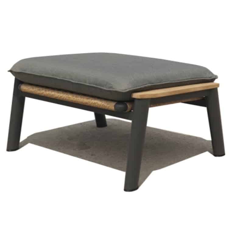 Alzano voetenbank aluminium teak antraciet