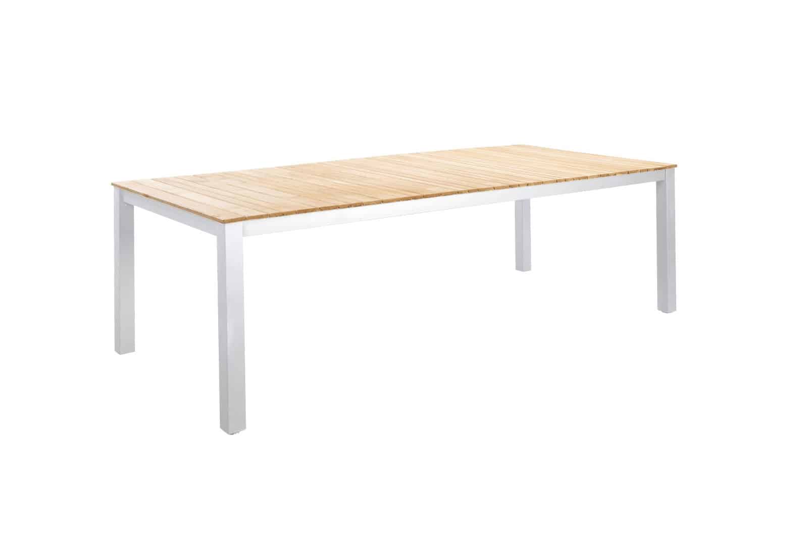 Arashi dining table 220x100 cm aluminium salix/teak - Yoi