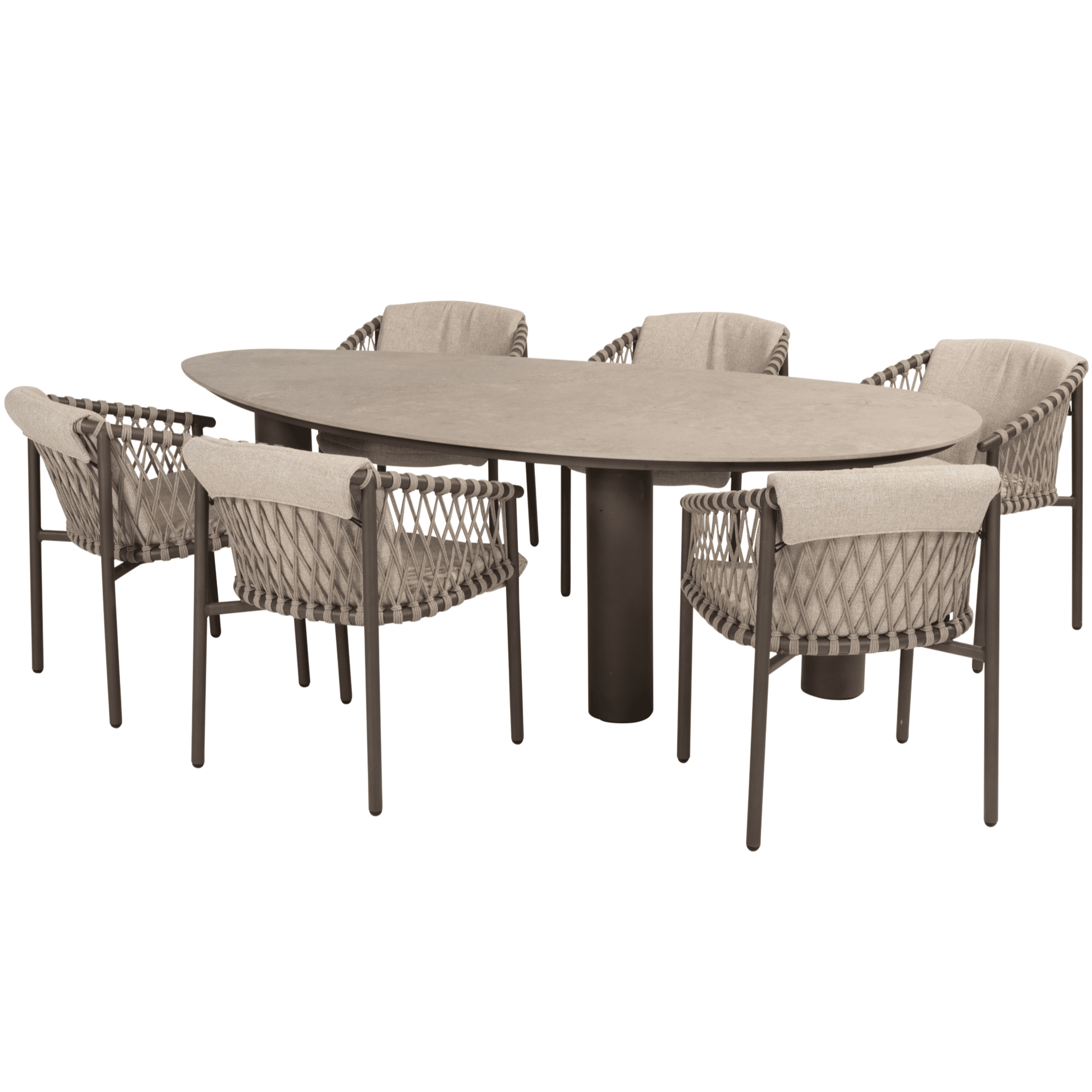 Arizona Allora dining tuinset 240x130xH75 cm 7 delig ceramic terre 4 Seasons Outdoor