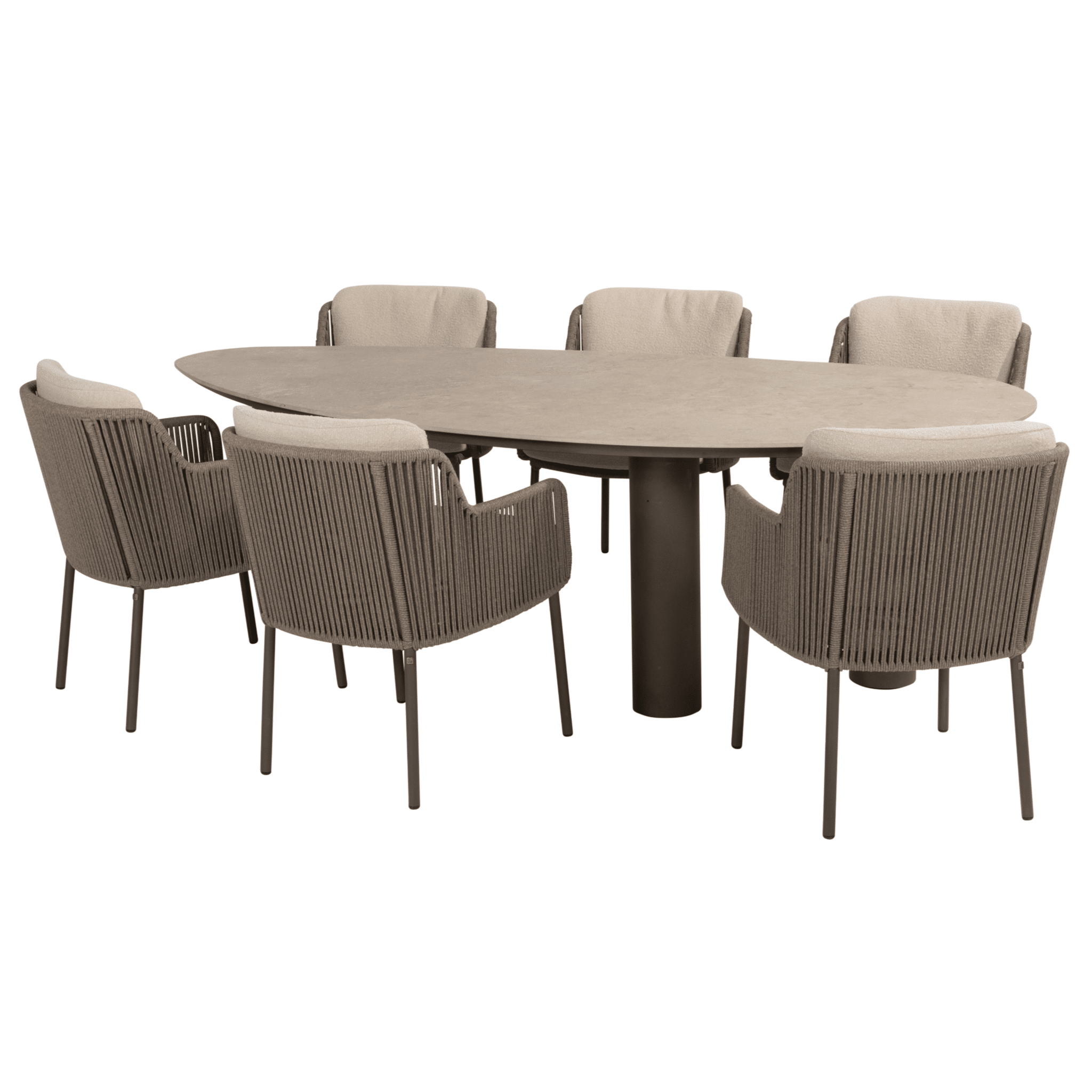 Arizona Bernini dining tuinset 240x130xH75 cm 7-delig keramiek terre 4 Seasons Outdoor