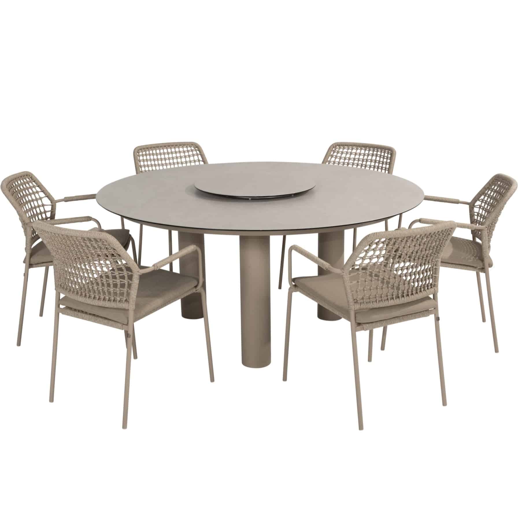 Barista Donato dining tuinset 160xH75 cm 7 delig keramiek latte Taste 4SO