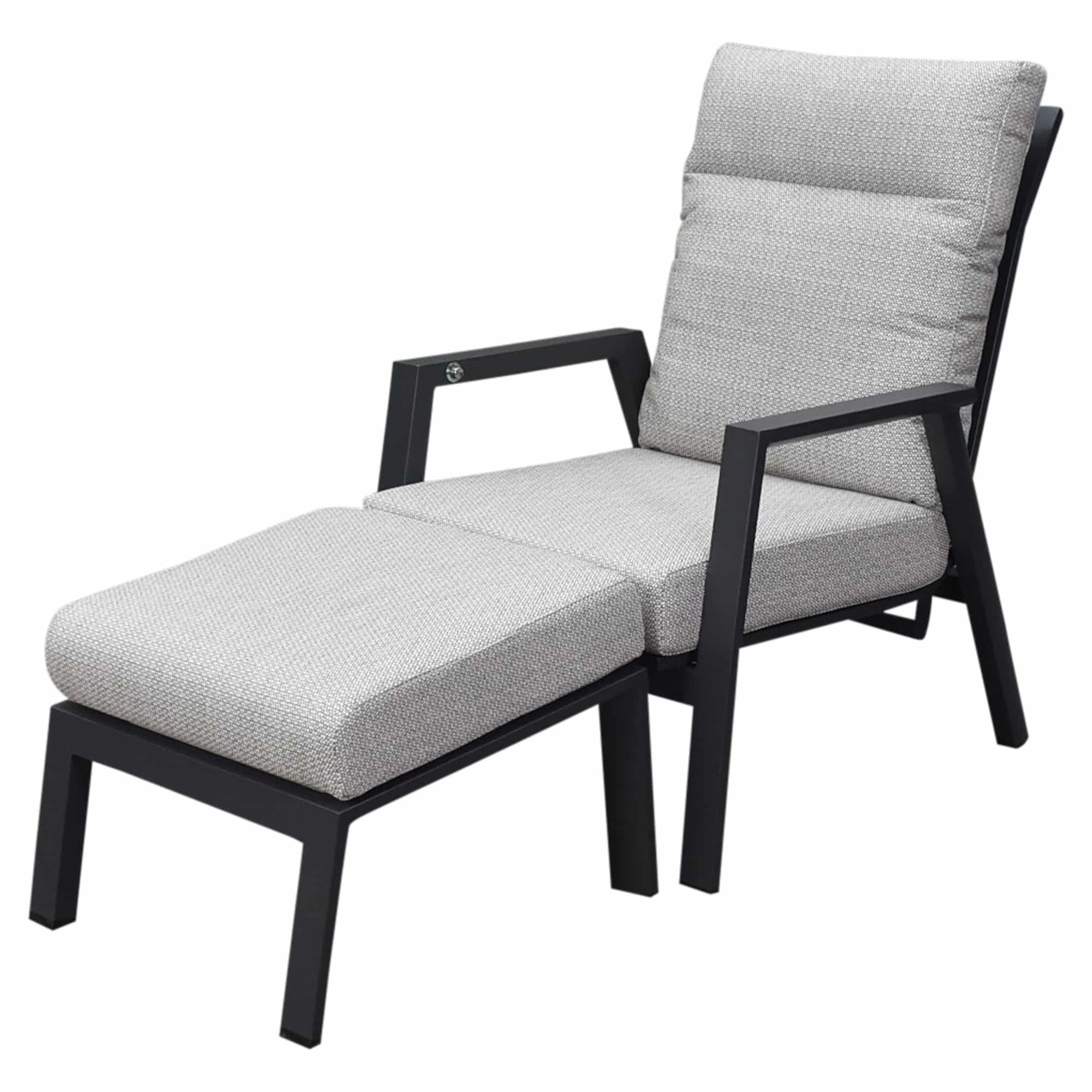 Barolo lounge balkonset 2 delig verstelbaar antraciet aluminium