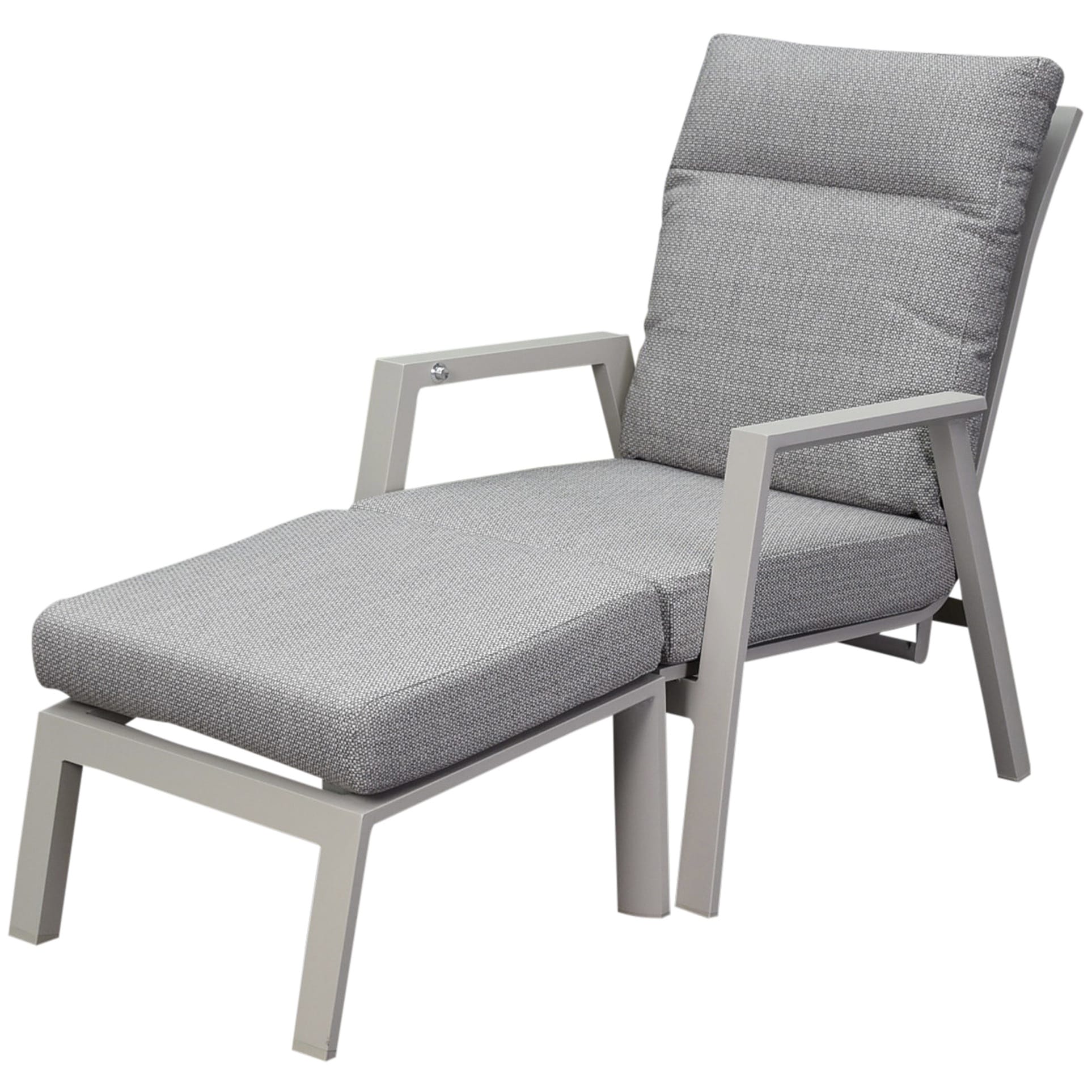 Barolo lounge balkonset 2 delig verstelbaar latte creme aluminium