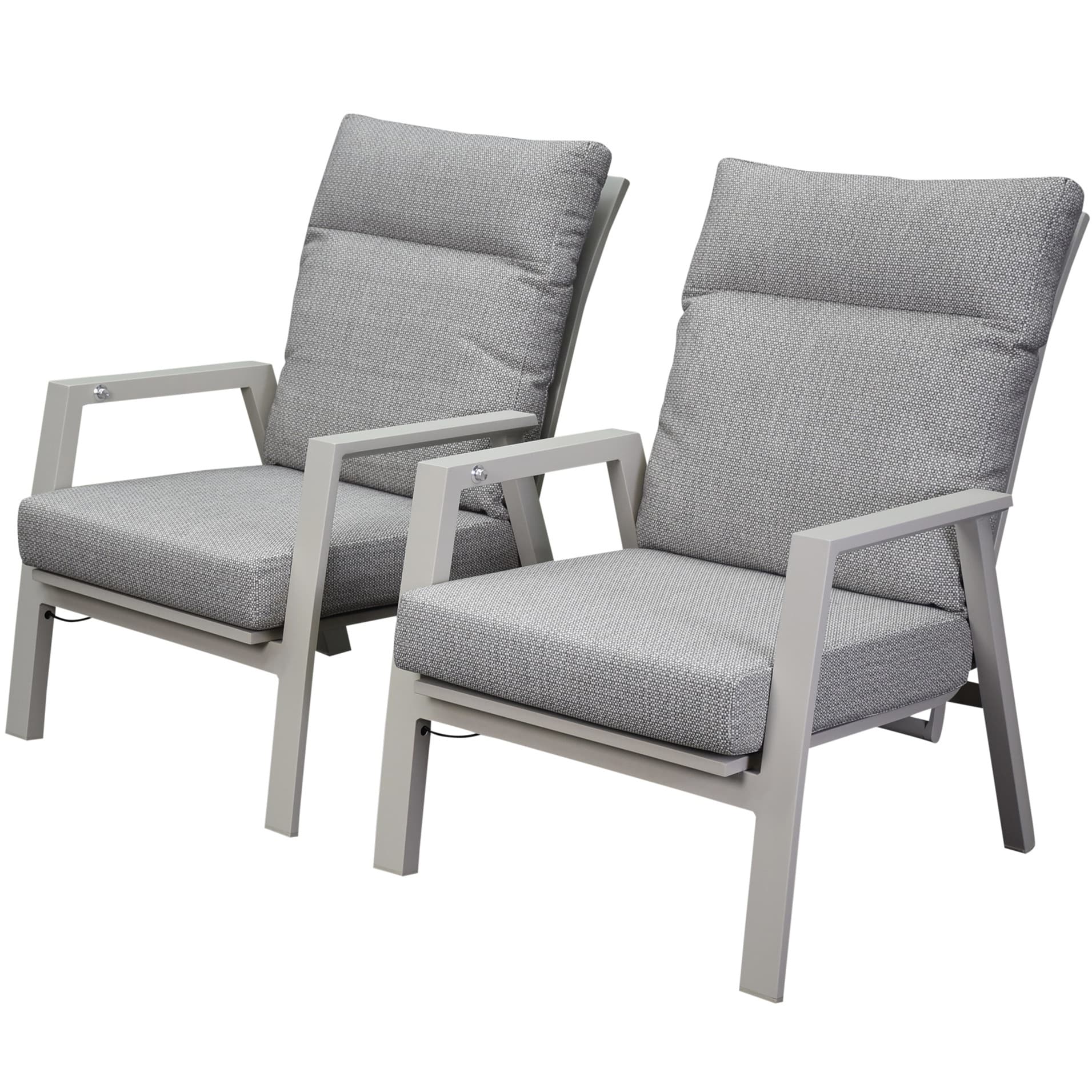 Barolo lounge balkonset 2 delig verstelbaar latte zand aluminium