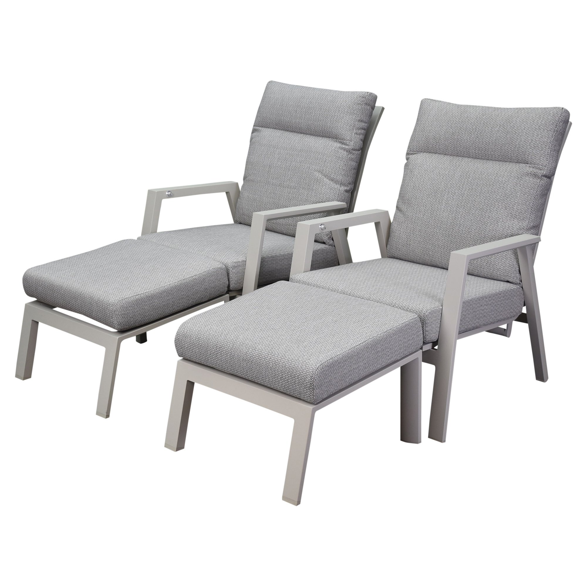 Barolo lounge balkonset 4 delig verstelbaar latte zand aluminium