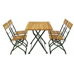 Bistroset 5-delig inklapbaar 110 x 70 cm - groen frame