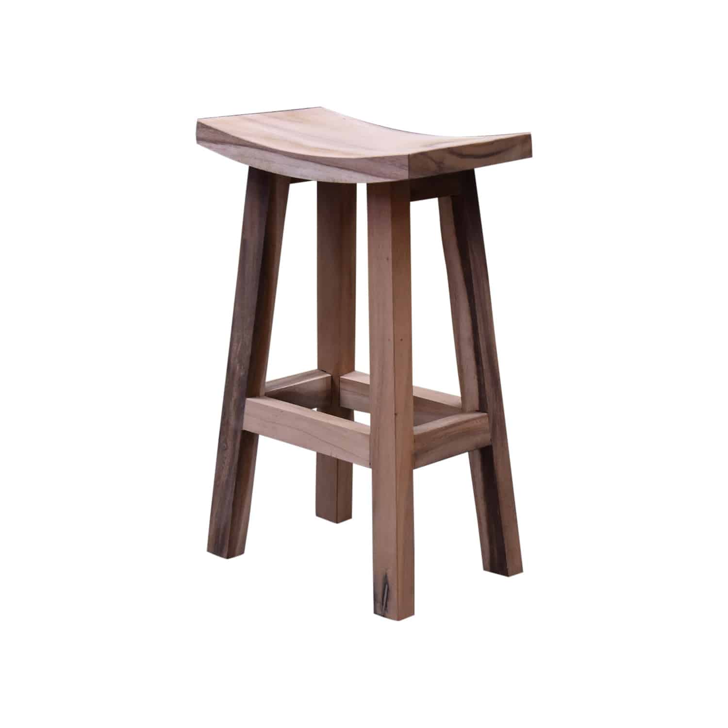 Boomstam barstoel holle zitting 50x30x75