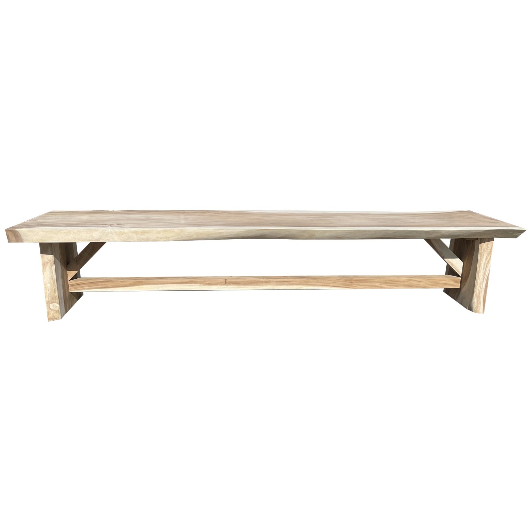 Boomstamtafel 400x100xH77,5 cm - bladdikte 10 cm geschoord