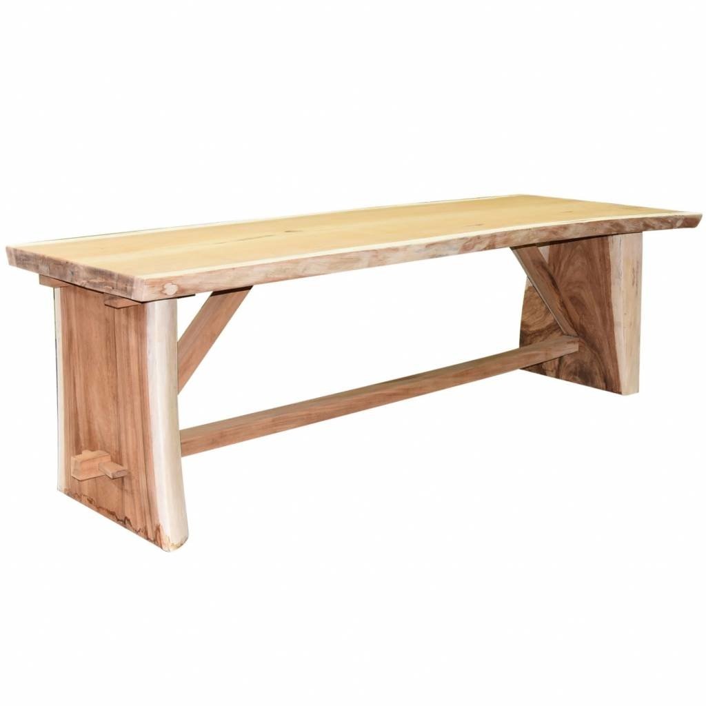 Boomstamtafel 400x120xH77,5 cm - bladdikte 10 cm geschoord