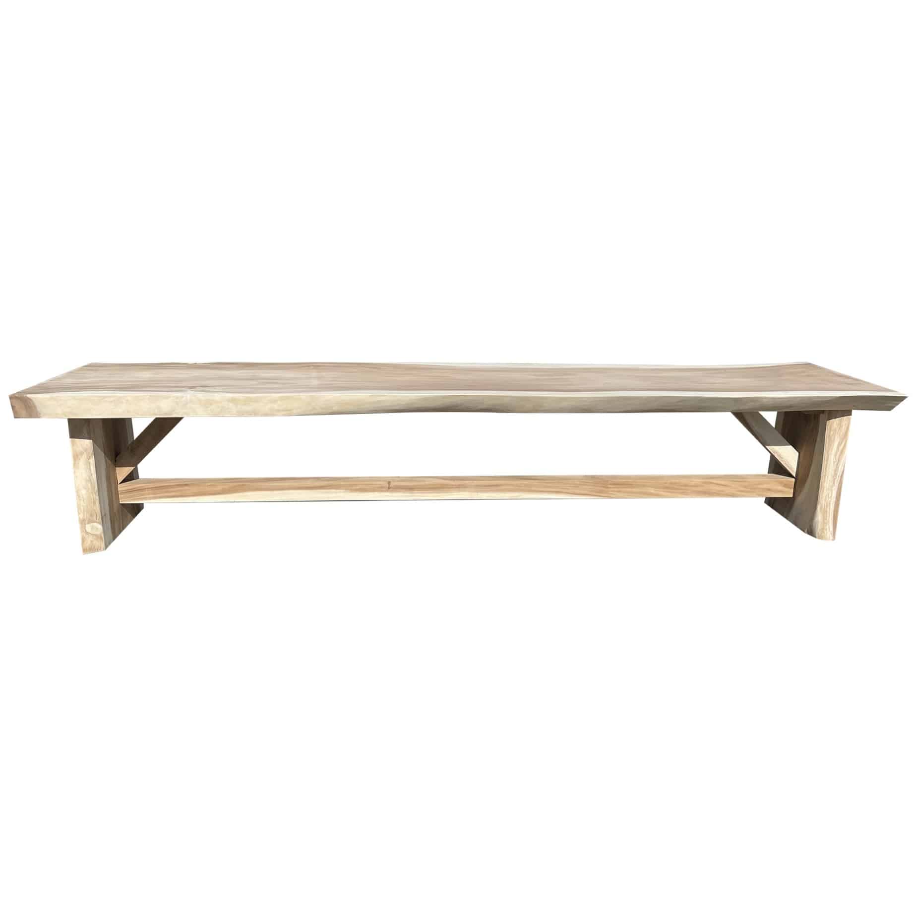 Boomstamtafel 400x90xH77,5 cm - bladdikte 10 cm geschoord