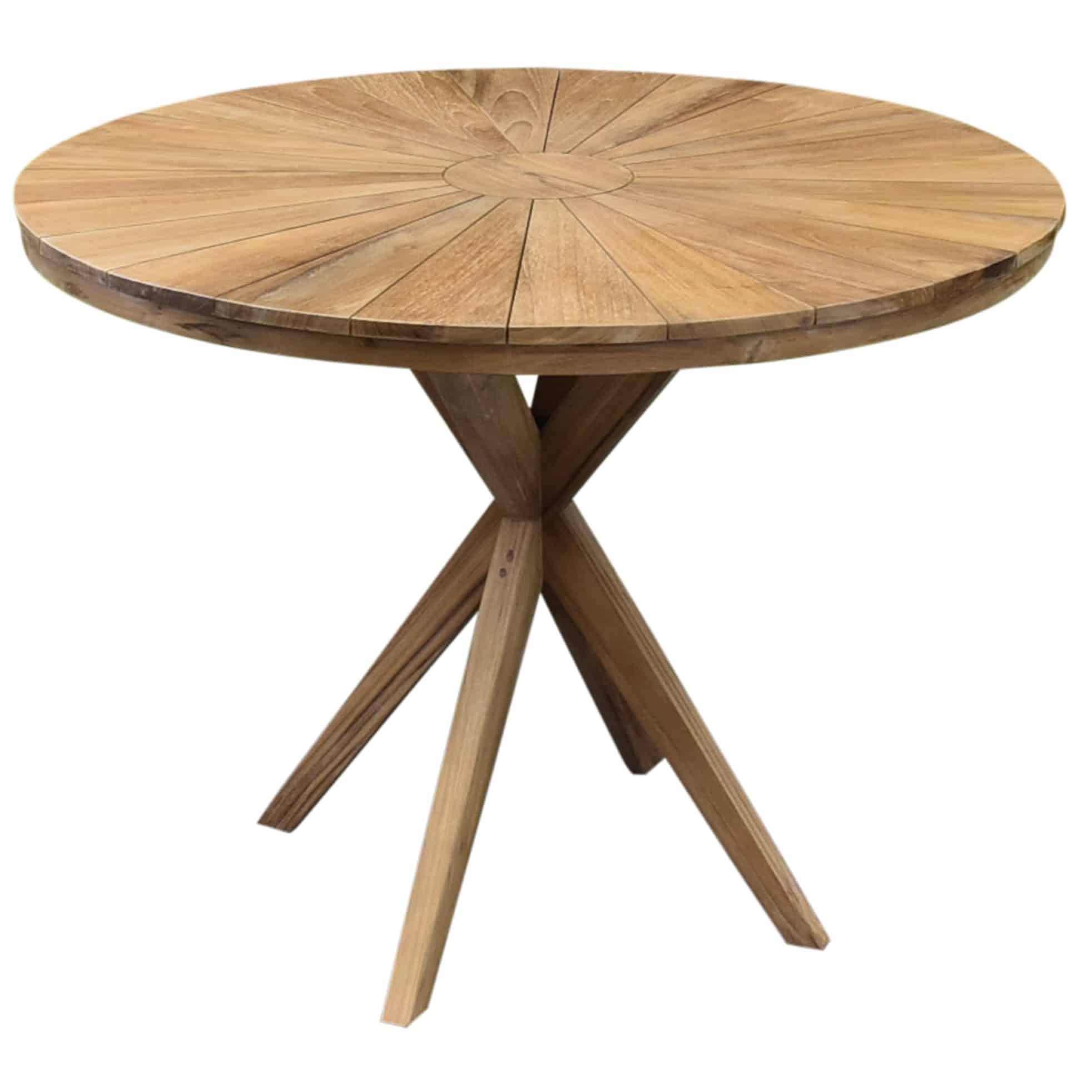 Cairo dining tuintafel 100 cm rond teakhout