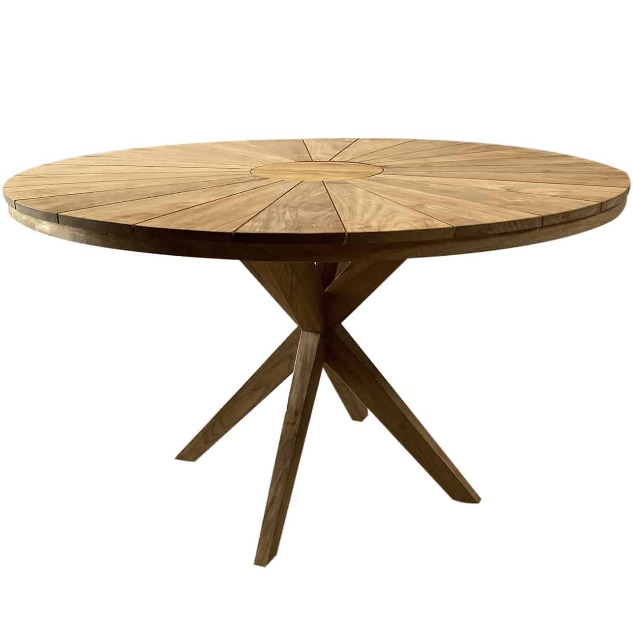 Cairo dining tuintafel 130 cm rond teakhout