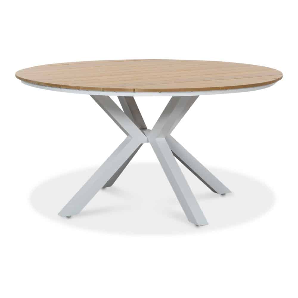 Calgary dining tuintafel | aluminium + polywood | Natural Wood | 144cm rond