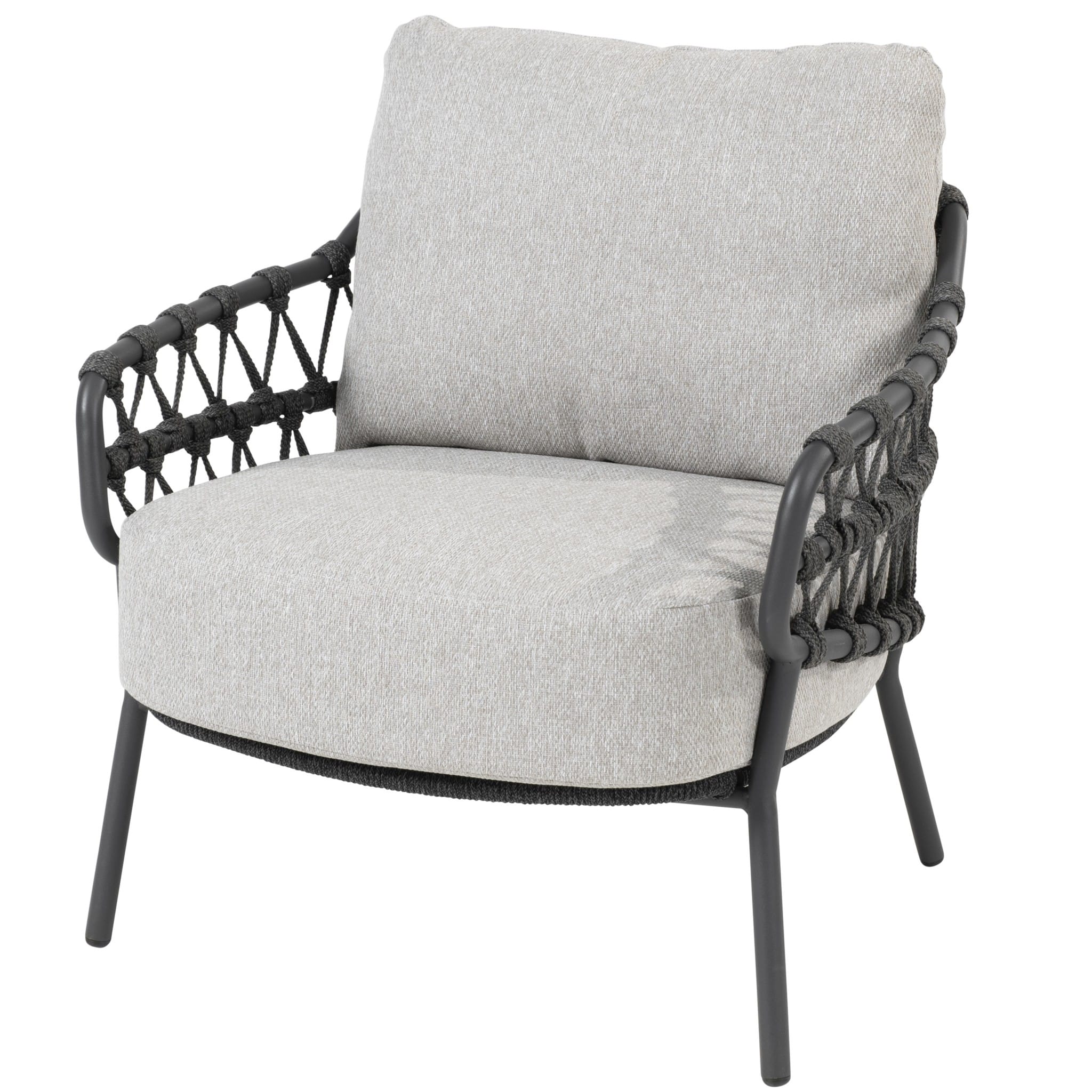 Calpi low dining tuinstoel met 2 kussens antraciet 4 Seasons Outdoor