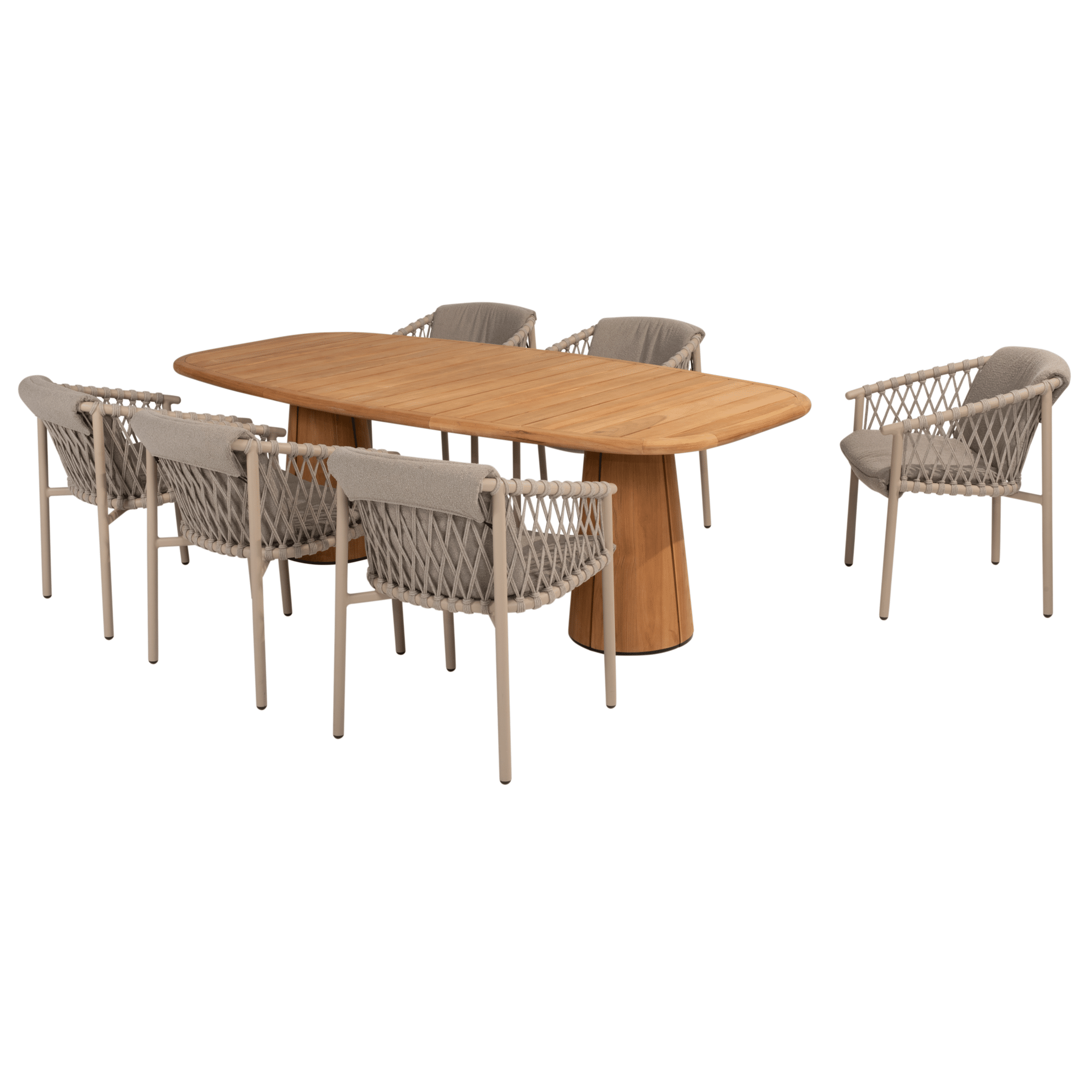 capri allora dining tuinset 240x110xh75 cm 7 delig teak latte 4 seasons outdoor