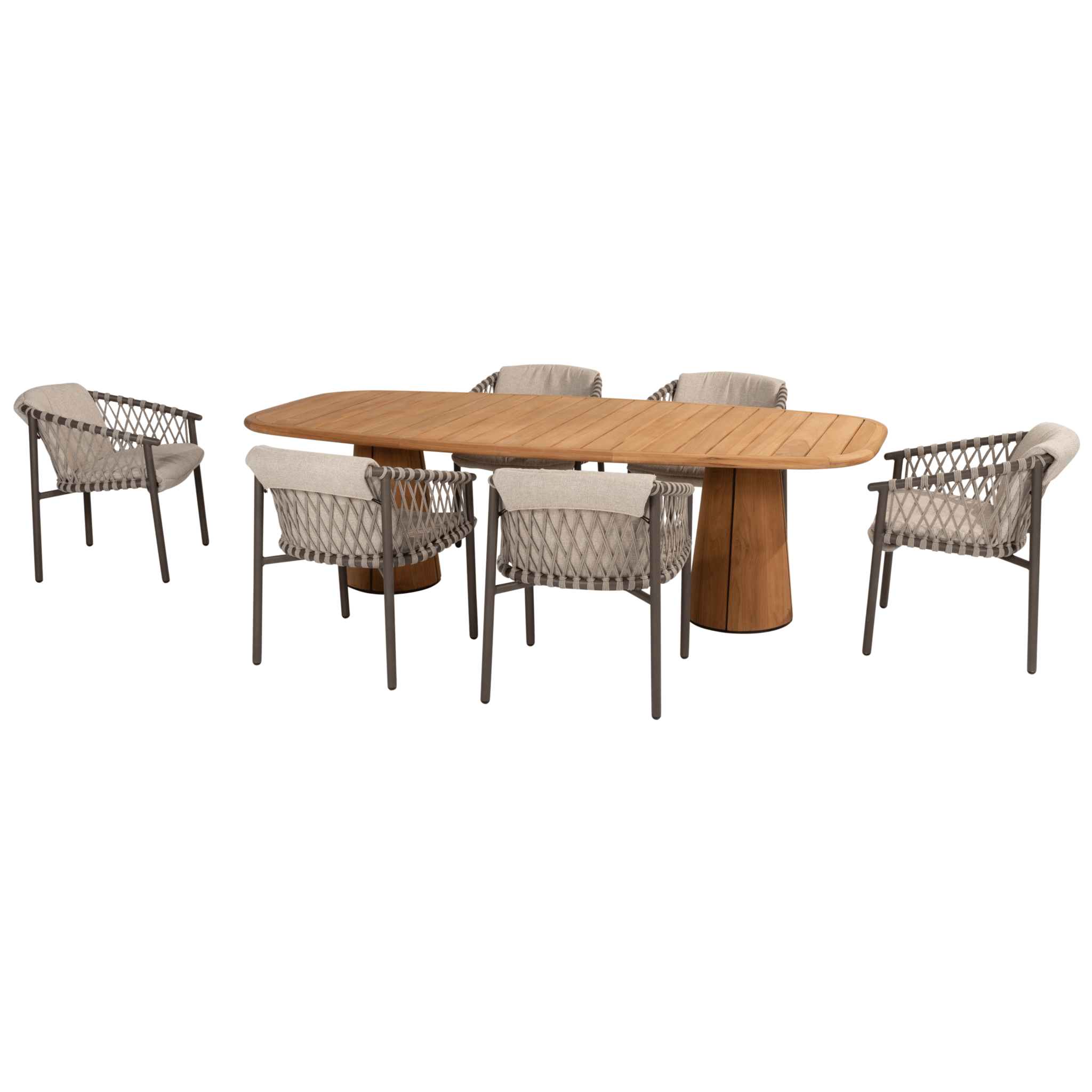 Capri Allora dining tuinset 240x110xH75 cm 7 delig teak terre 4 Seasons Outdoor