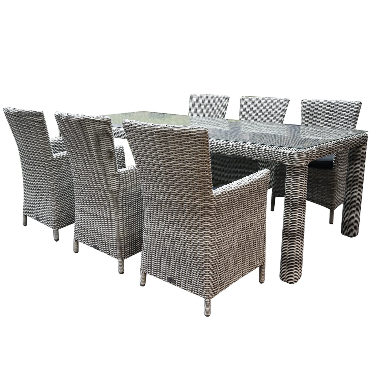 Capri Bergamo dining tuinset 240x100xH75 cm 7-delig wit