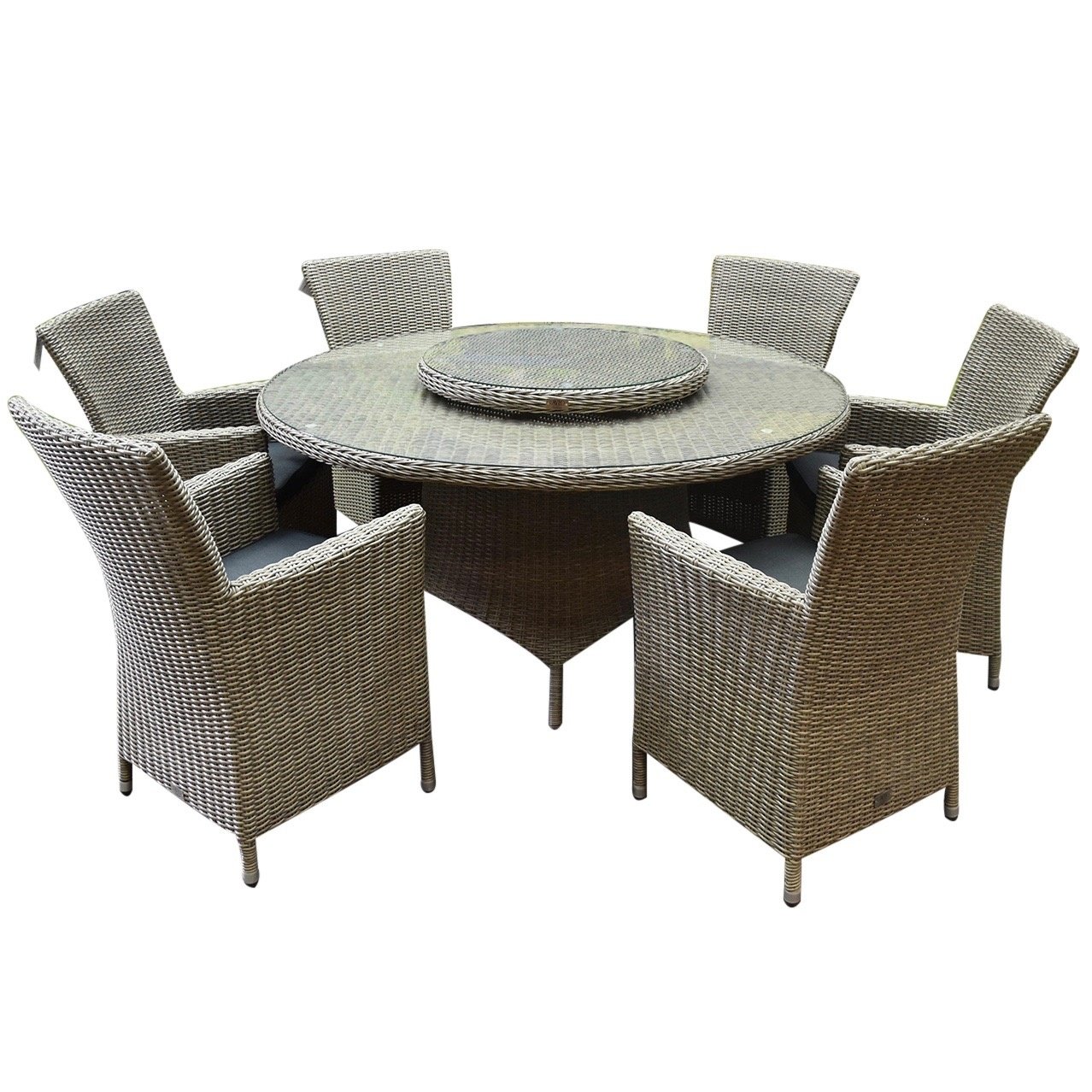 Capri Riccione dining tuinset 150 cm rond 8-delig grijs
