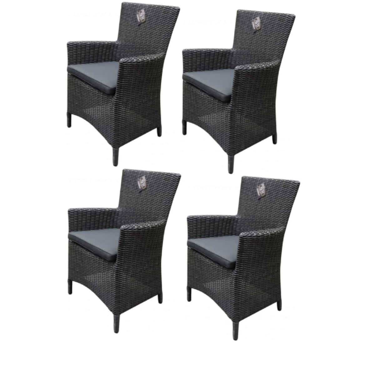 Capri dining tuinstoel antraciet set van 4