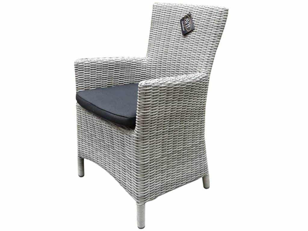 Capri dining tuinstoel wit grijs wicker