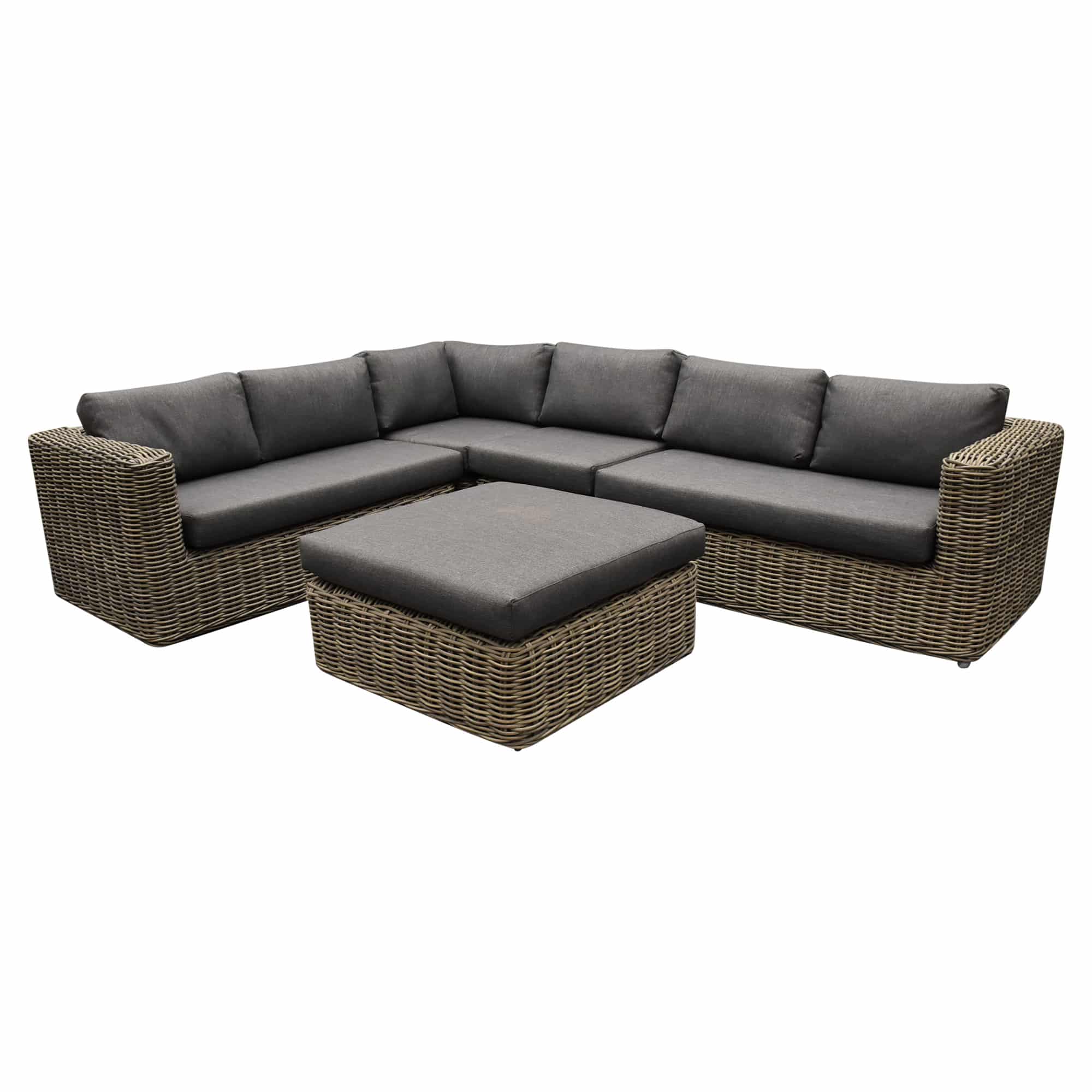 Cervo hoek loungeset 5-delige grijs wicker