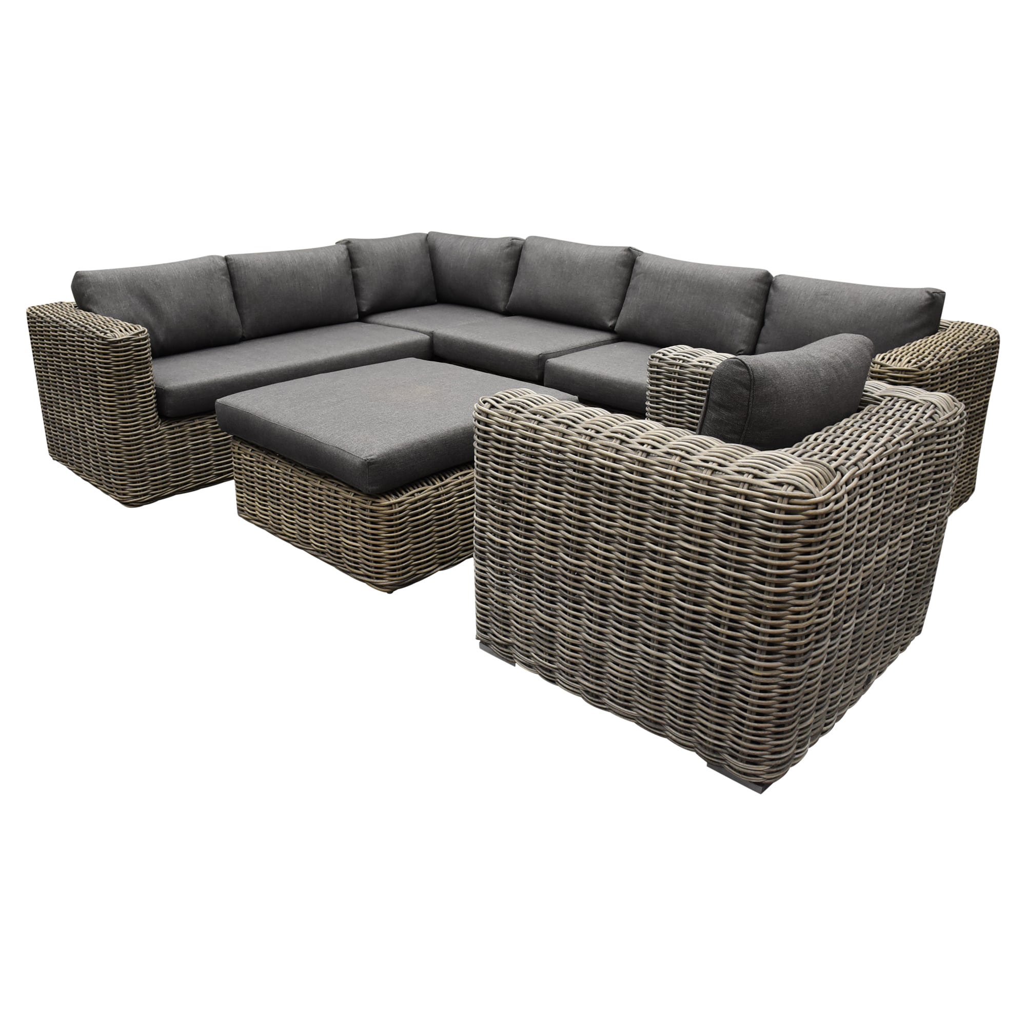 Cervo hoek loungeset 6-delig grijs wicker