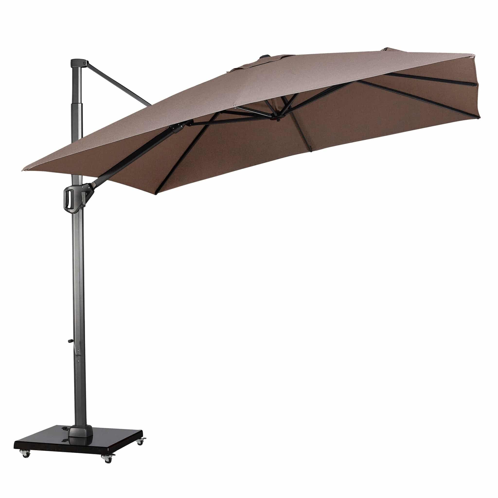 Challenger T1 telescope premium zweefparasol 350x350 cm havanna