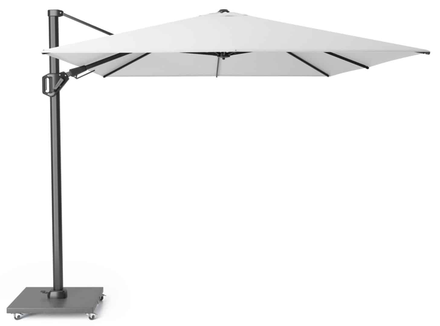 Challenger T2 350x260 cm wit zweefparasol zonwering - Platinum