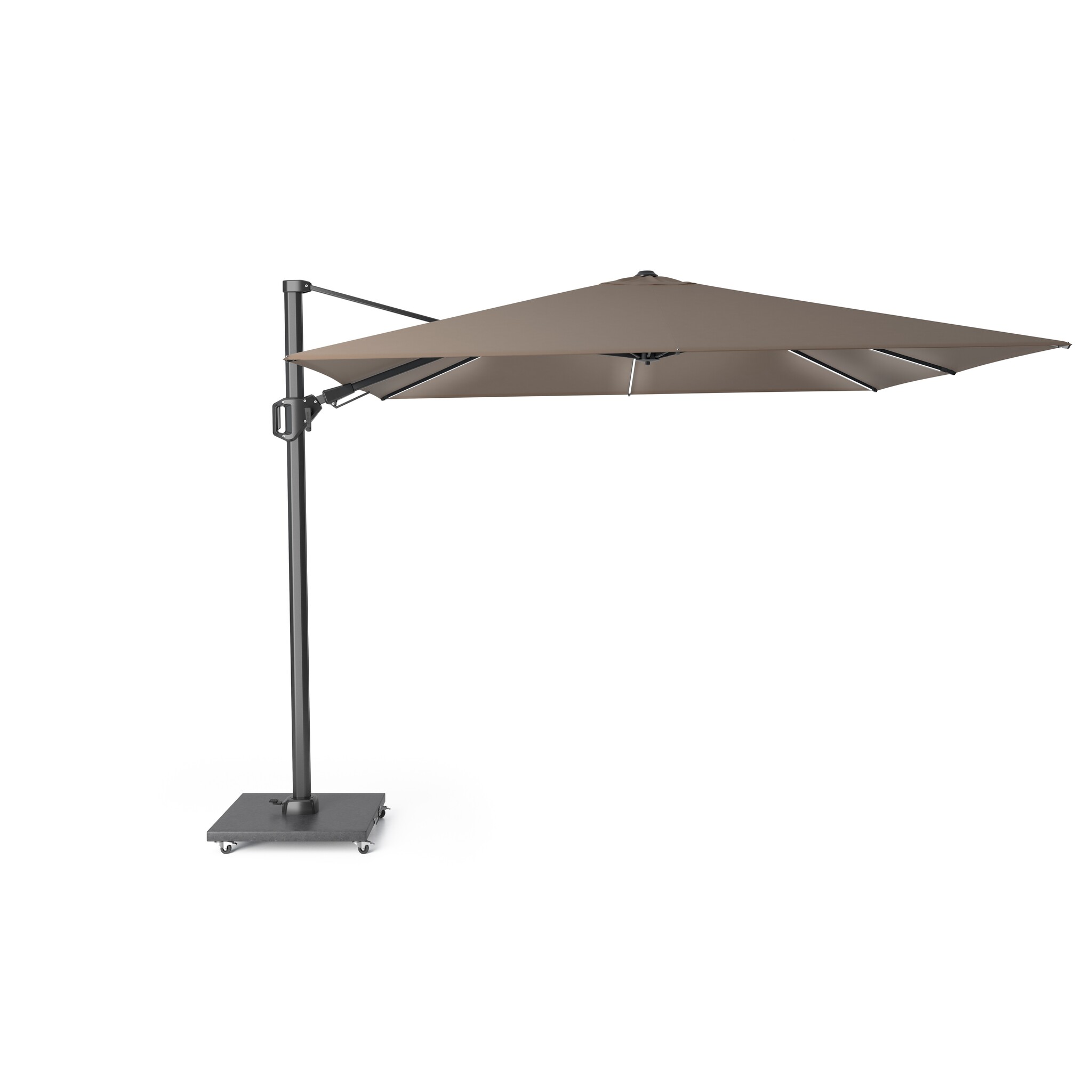 Challenger T2 glow premium parasol 300x300 cm antraciet havanna