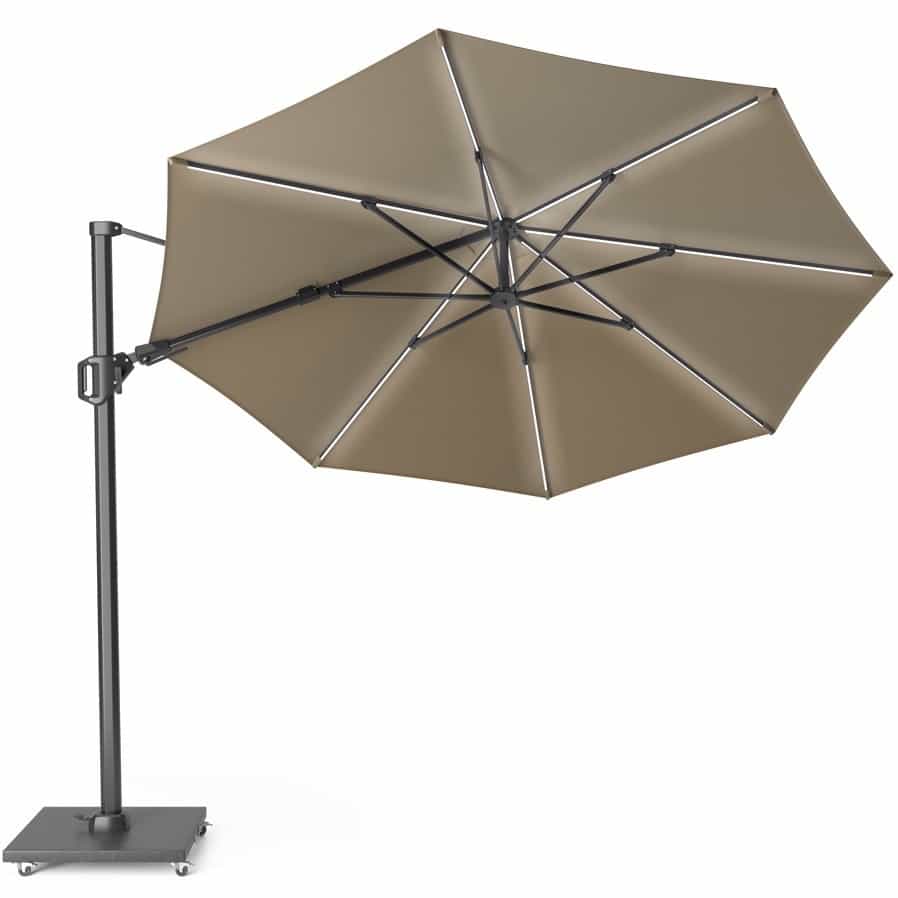 Challenger T2 glow zweefparasol 350 cm rond taupe