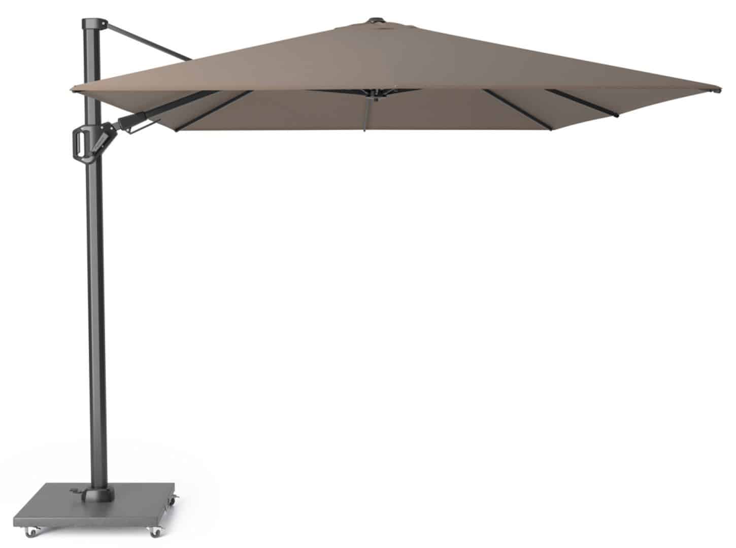 Challenger T2 premium 350x260 cm Manhattan zweefparasol zonwering - Platinum
