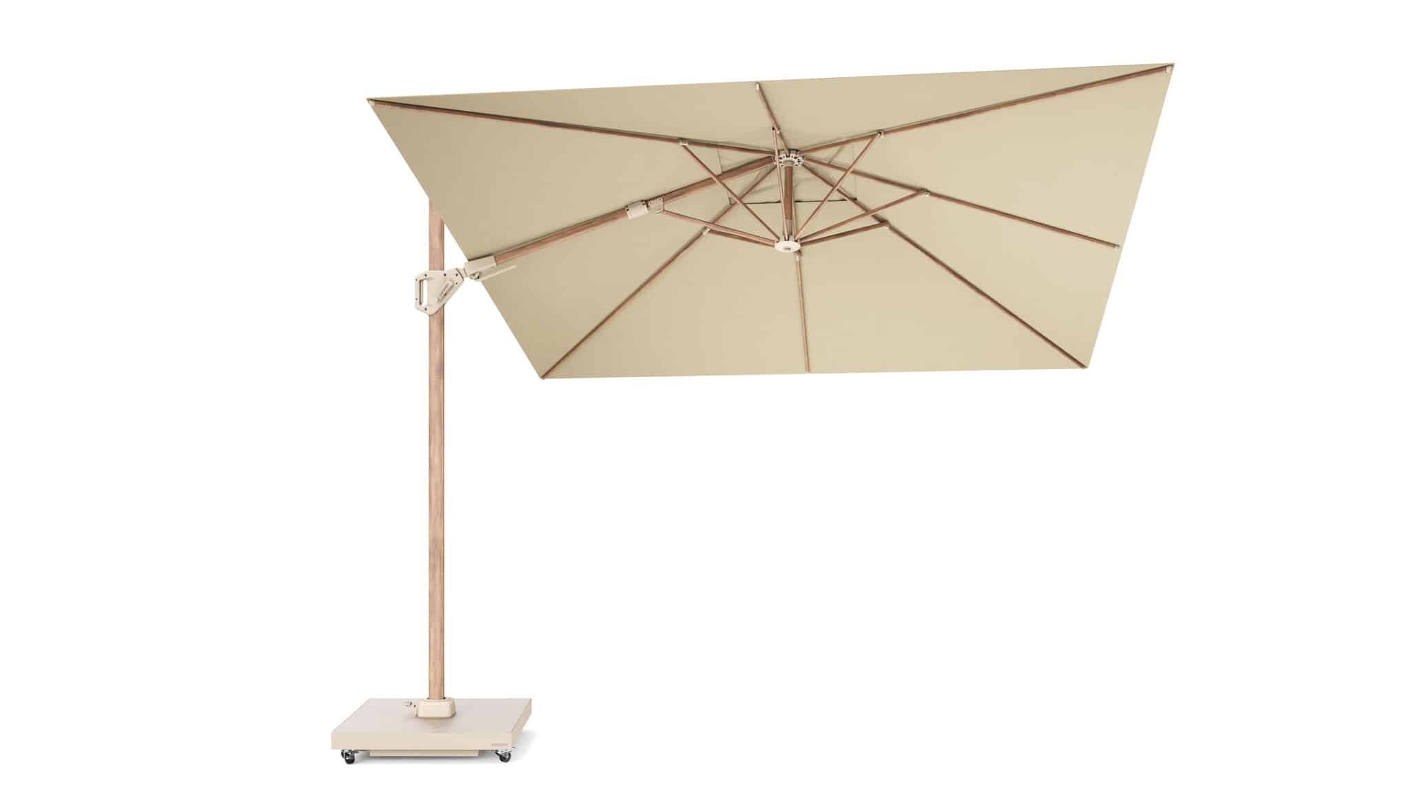 Challenger T2 premium parasol 300x300 cm teak champagne