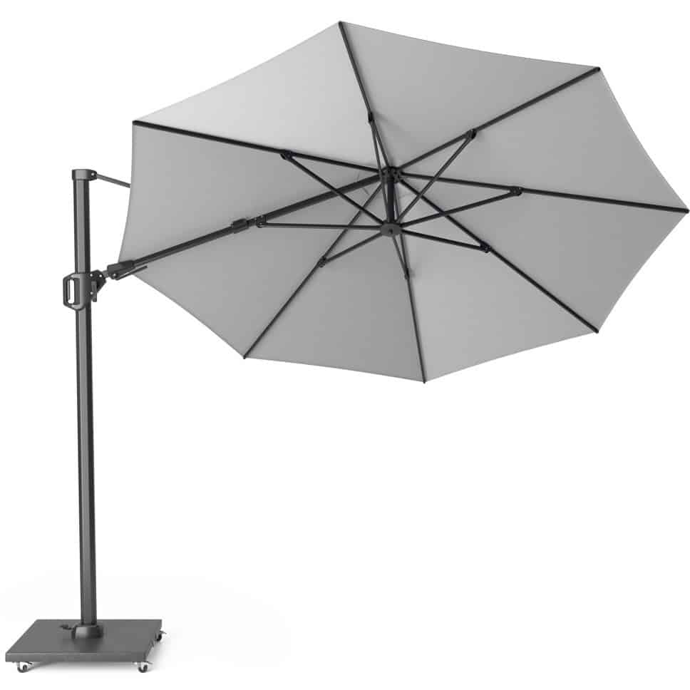 Challenger T2 zweefparasol 350 cm rond lichtgrijs