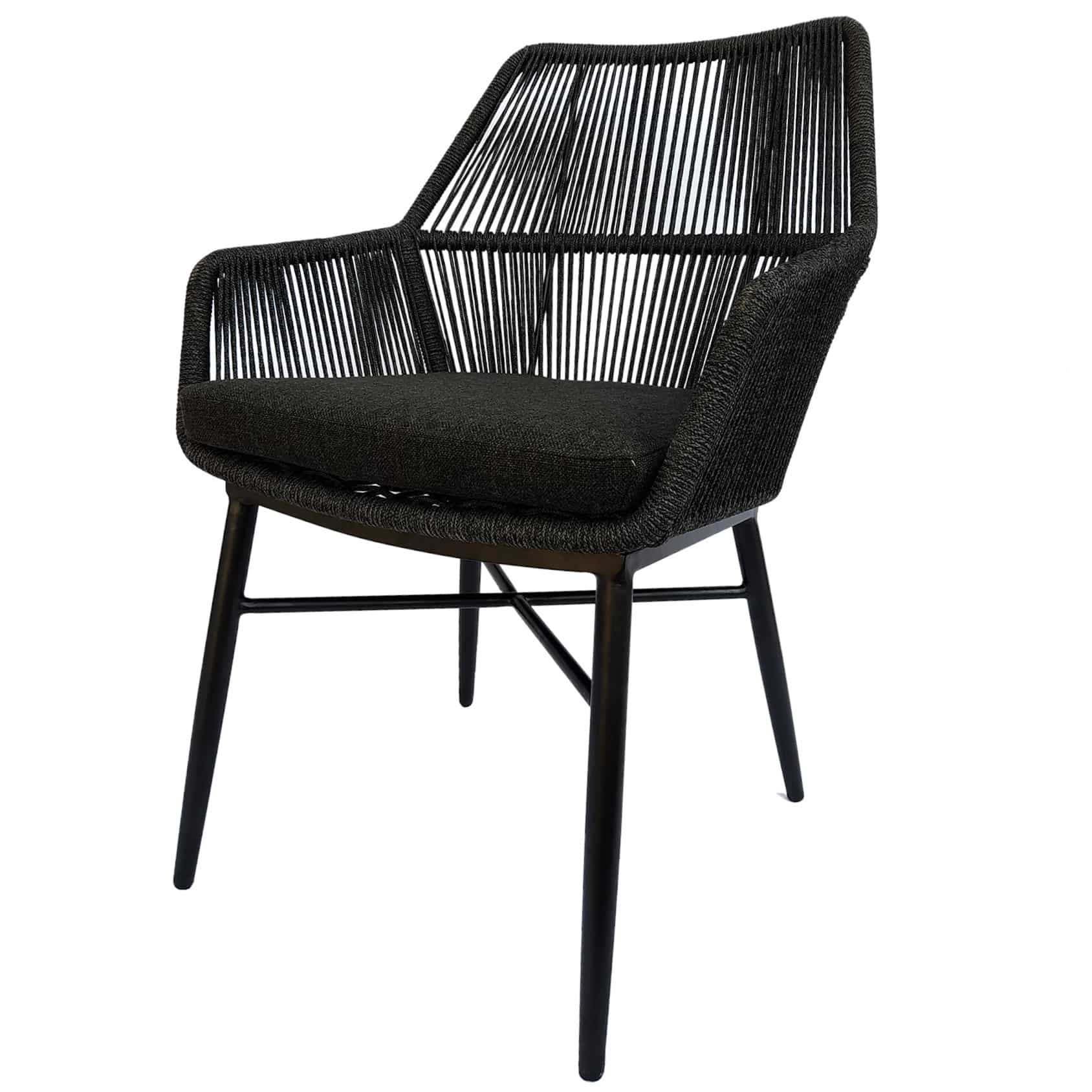 Chianti dining tuinstoel zwart rope