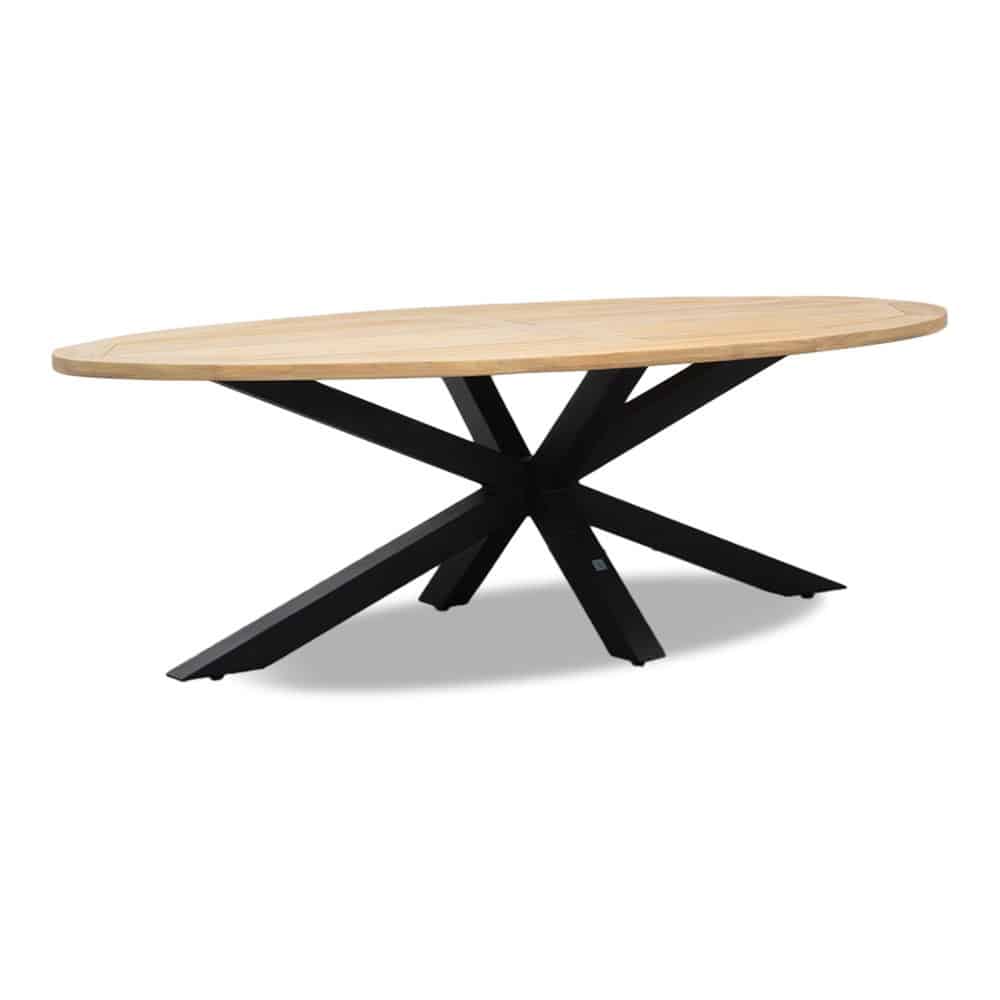 Cleve dining tuintafel | teakhout + staal | Teak | ovaal | 240cm