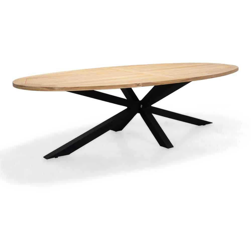 Cleve dining tuintafel | teakhout + staal | Teak | ovaal | 280cm