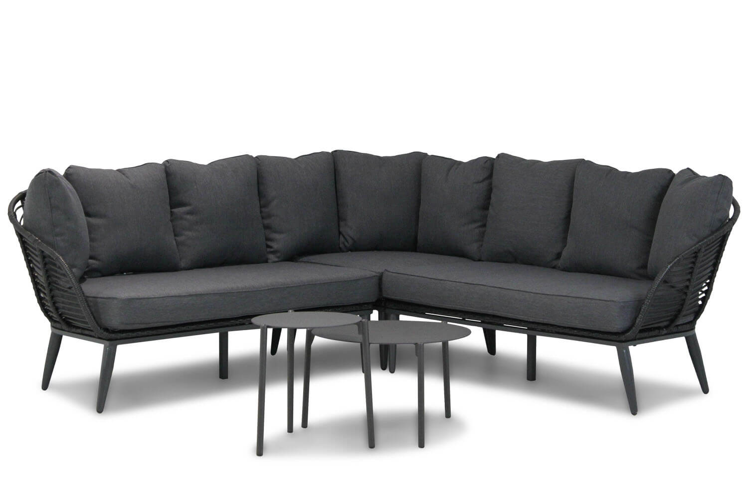 Coco Leonardo/Pacific 45/60 hoek loungeset off black 5-delig