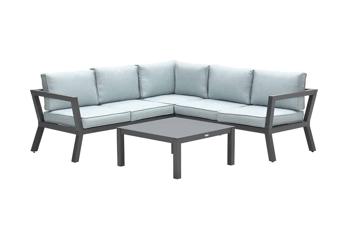 Colorado lounge set 3-dlg carbon black/ mint grey - Garden impressions