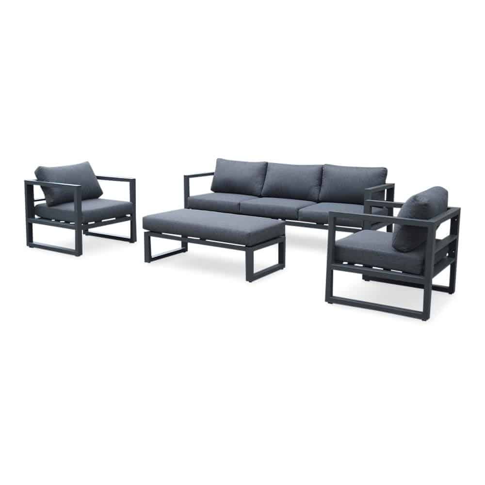 Cordoba stoel-bank loungeset | aluminium | antraciet