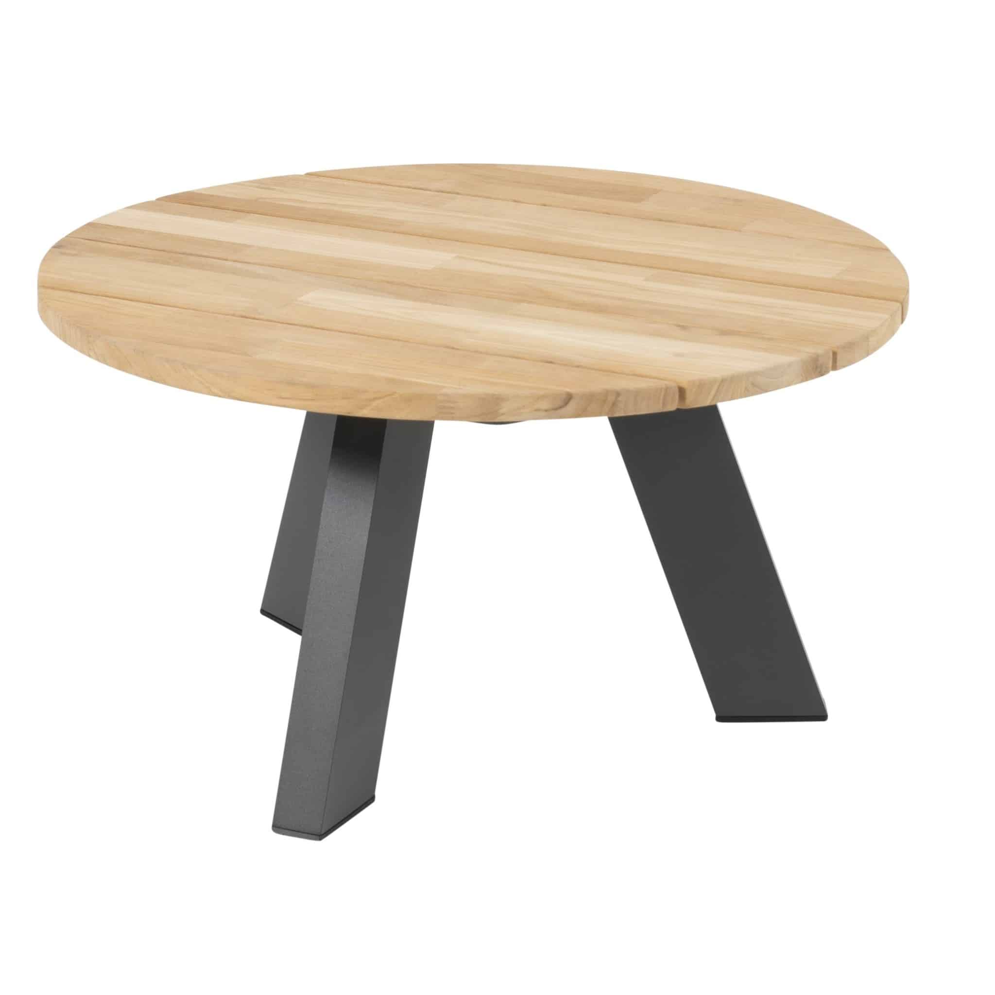 Cosmic loungetafel teak rond 65x35 cm slate antraciet